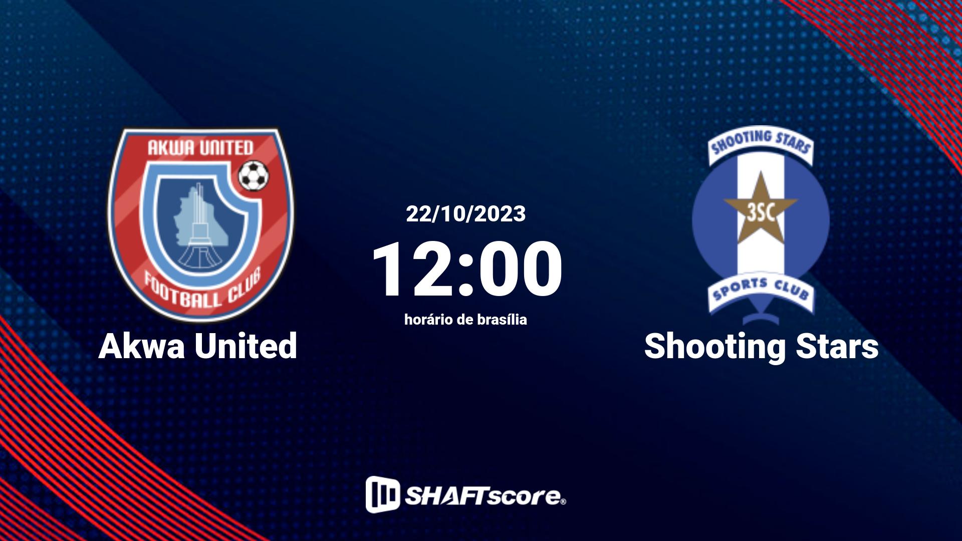 Estatísticas do jogo Akwa United vs Shooting Stars 22.10 12:00