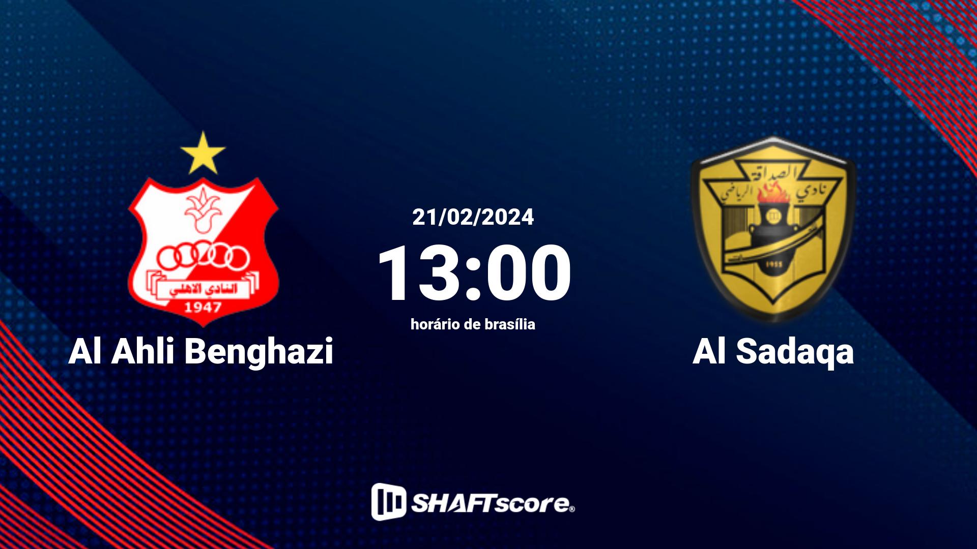 Estatísticas do jogo Al Ahli Benghazi vs Al Sadaqa 21.02 13:00