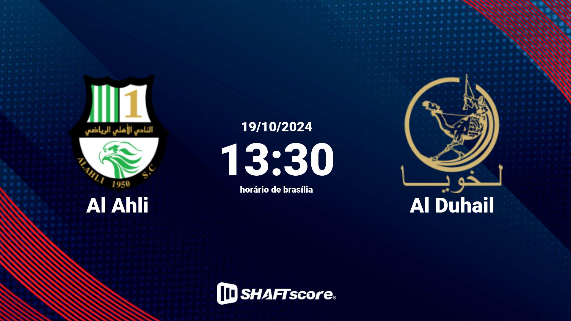 Estatísticas do jogo Al Ahli vs Al Duhail 19.10 13:30