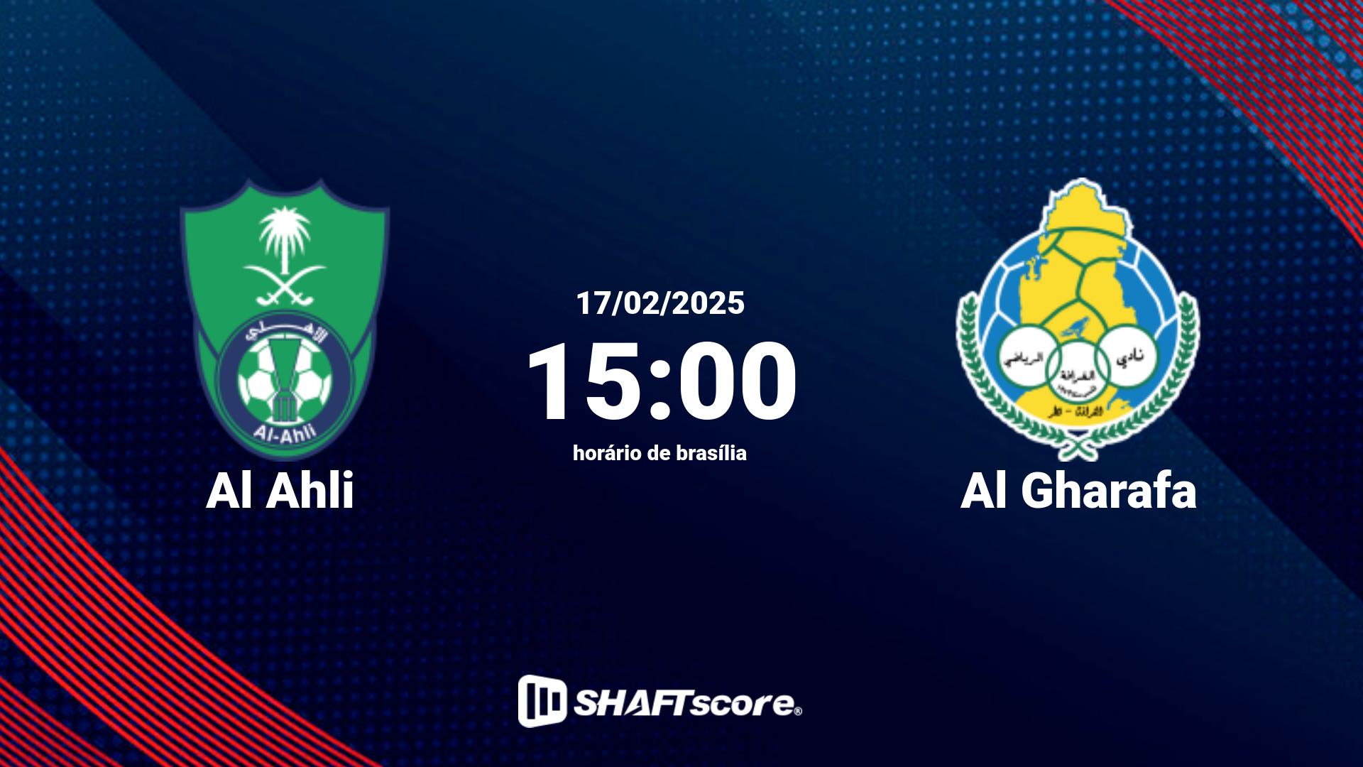 Estatísticas do jogo Al Ahli vs Al Gharafa 17.02 15:00