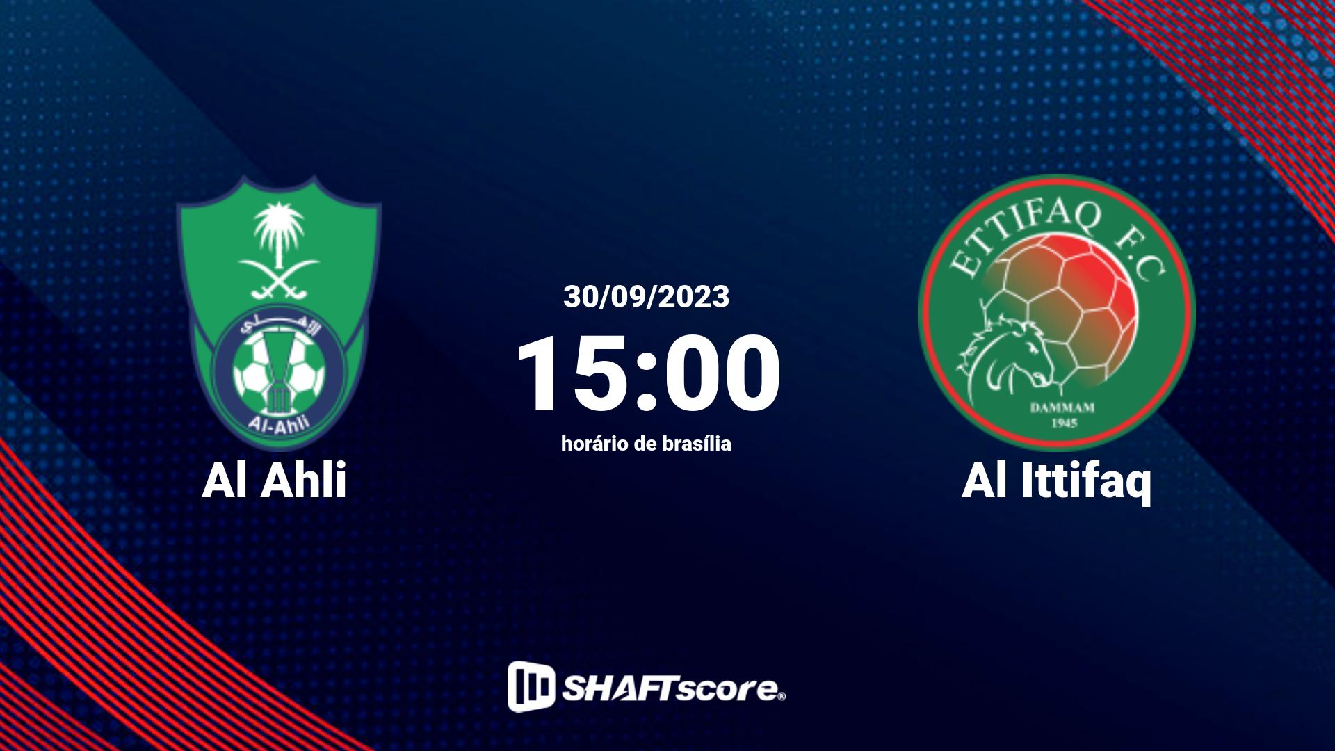 Estatísticas do jogo Al Ahli vs Al Ittifaq 30.09 15:00