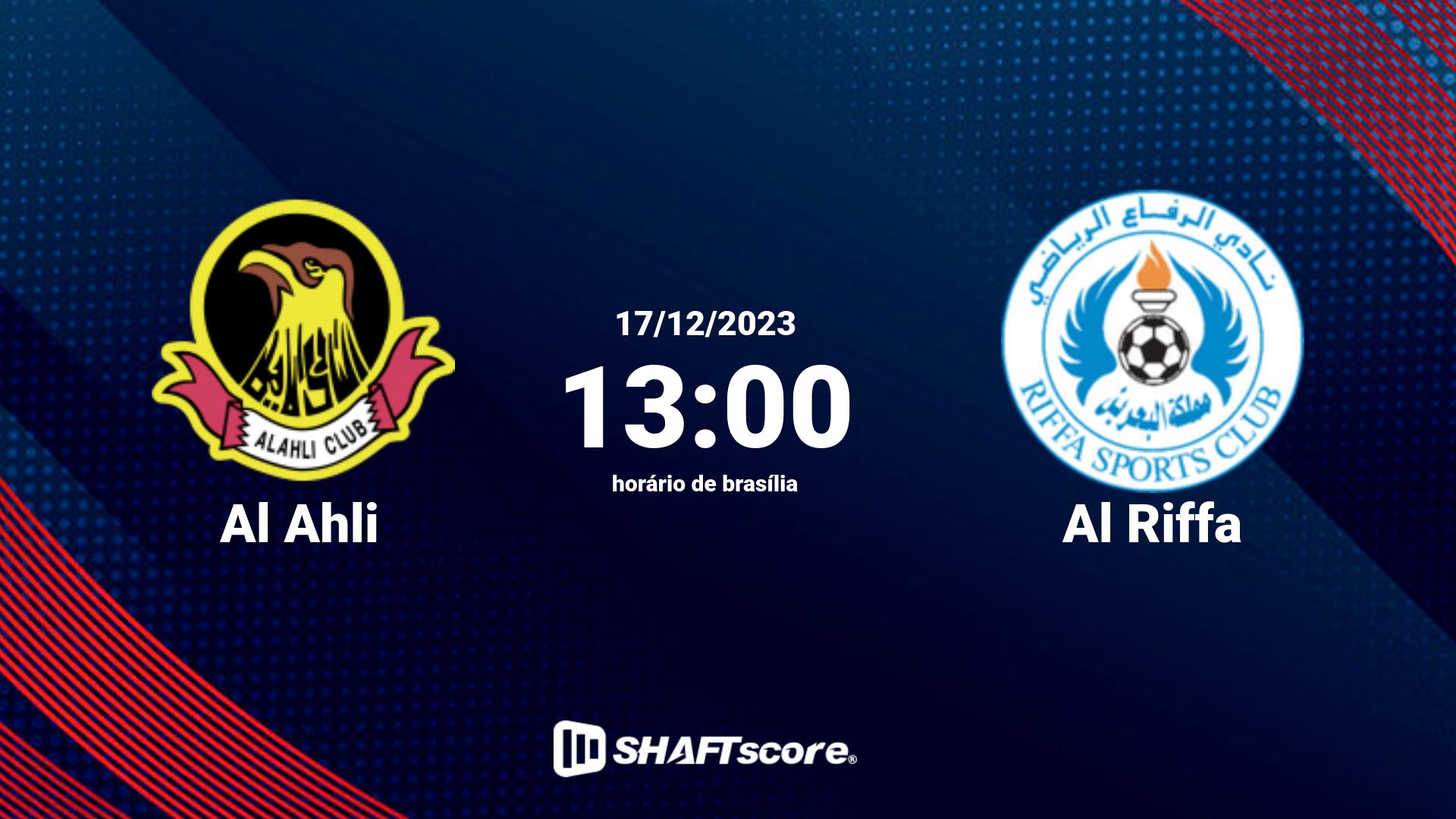 Estatísticas do jogo Al Ahli vs Al Riffa 17.12 13:00