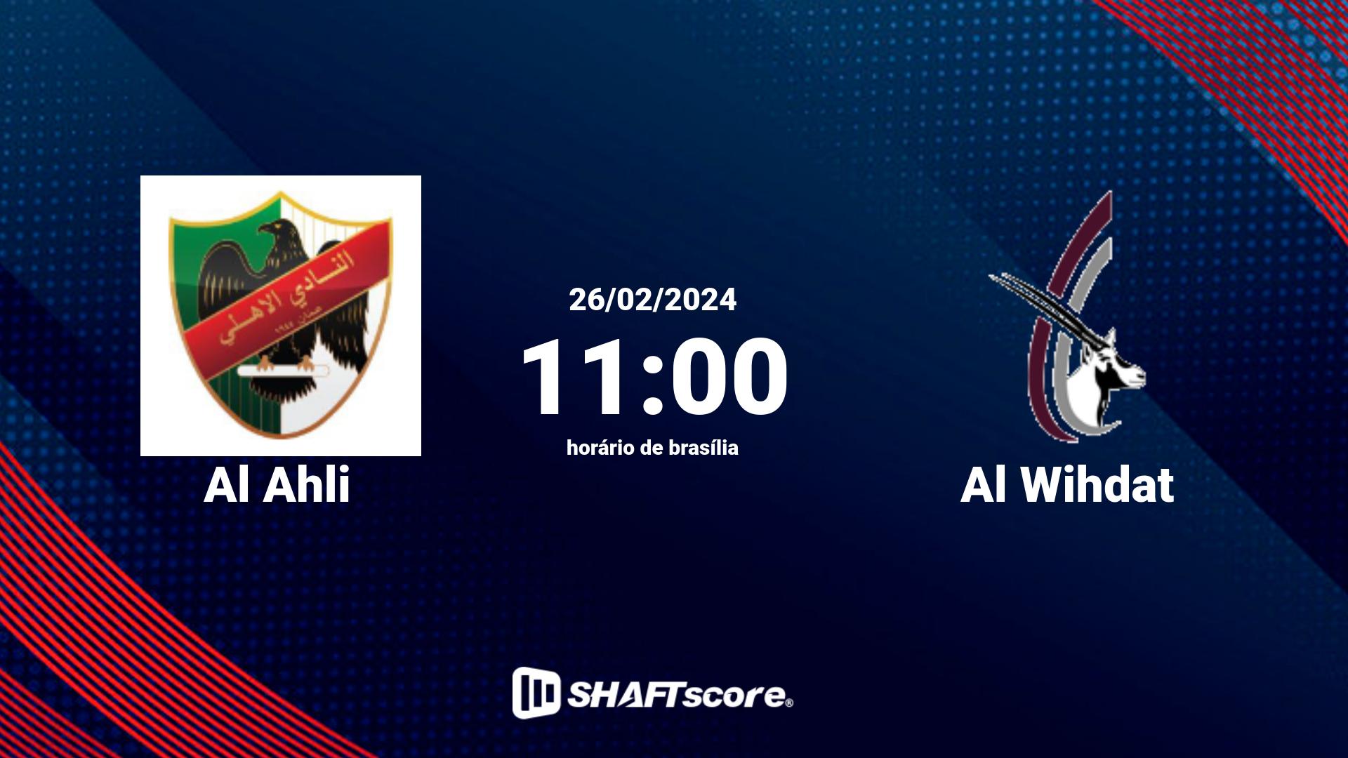 Estatísticas do jogo Al Ahli vs Al Wihdat 26.02 11:00