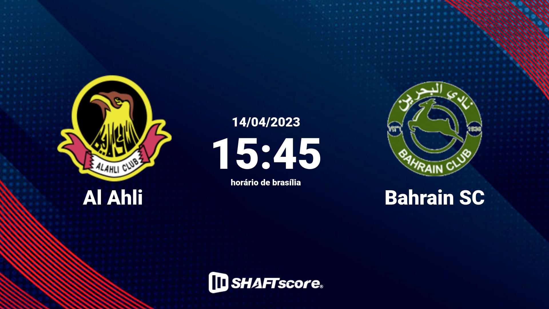 Estatísticas do jogo Al Ahli vs Bahrain SC 14.04 15:45