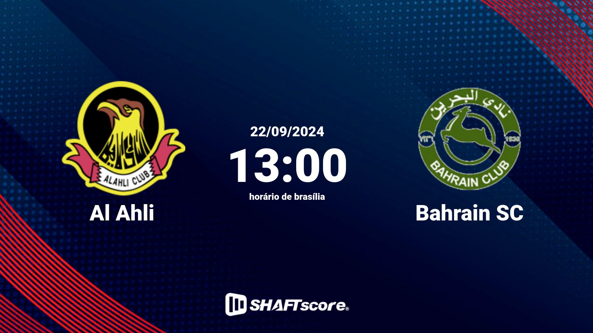 Estatísticas do jogo Al Ahli vs Bahrain SC 22.09 13:00