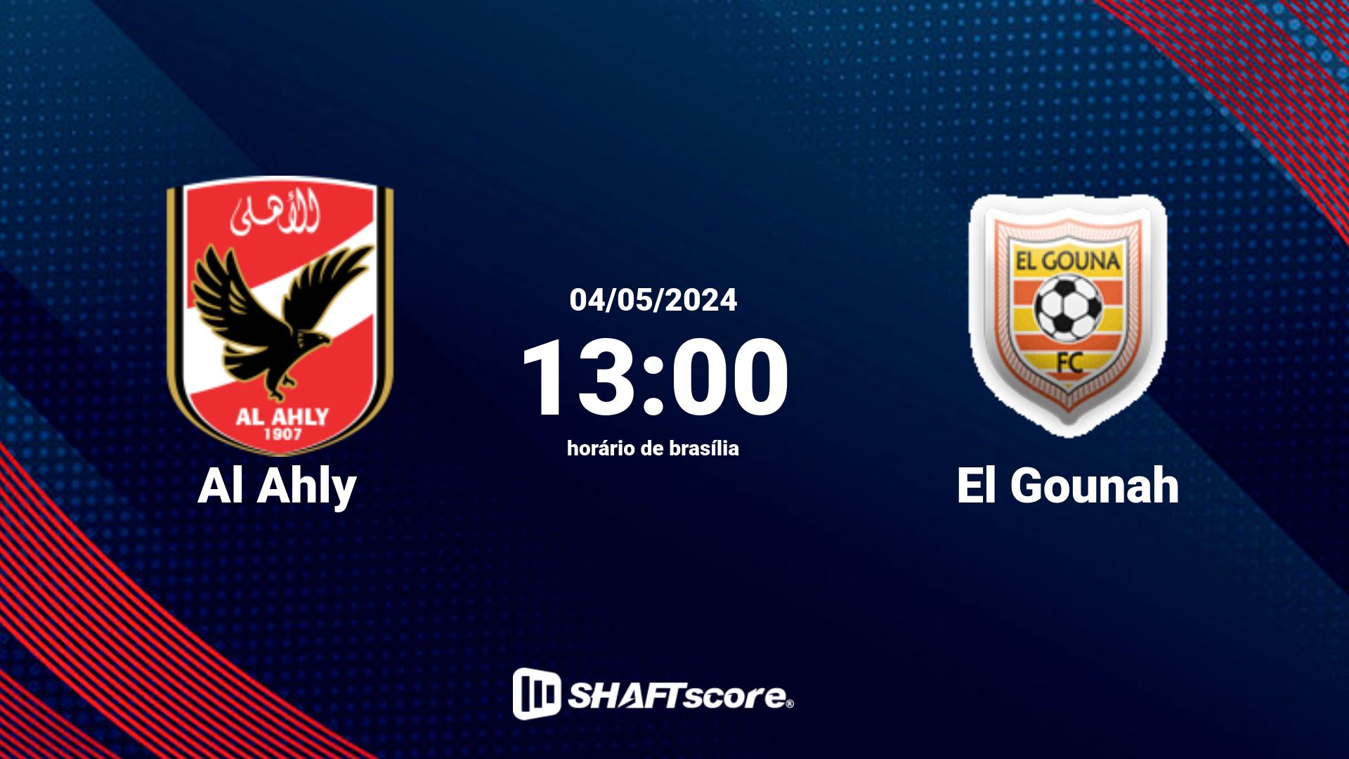 Estatísticas do jogo Al Ahly vs El Gounah 04.05 13:00