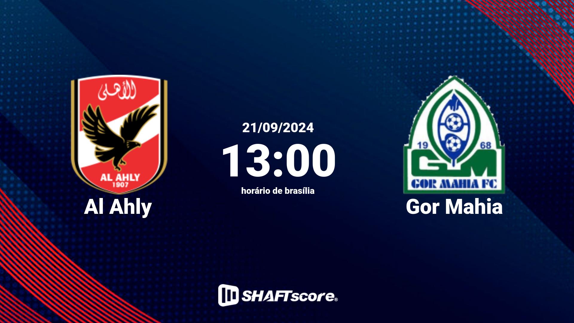 Estatísticas do jogo Al Ahly vs Gor Mahia 21.09 13:00