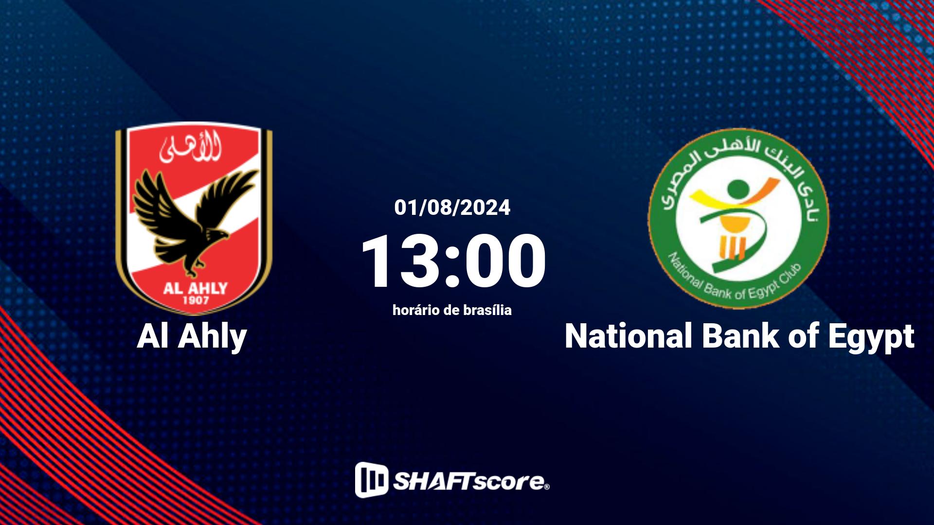 Estatísticas do jogo Al Ahly vs National Bank of Egypt 01.08 13:00
