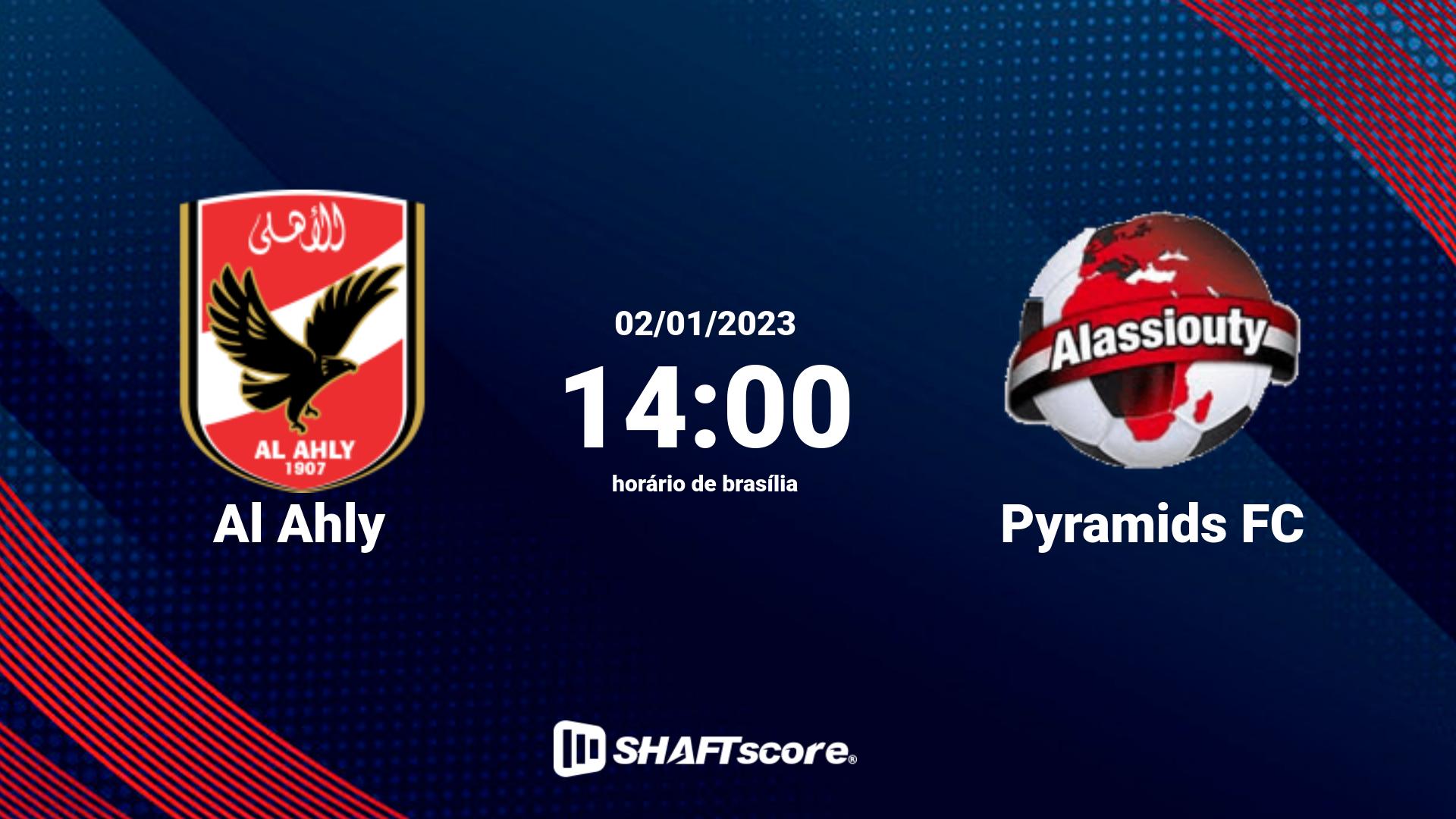 Estatísticas do jogo Al Ahly vs Pyramids FC 02.01 14:00