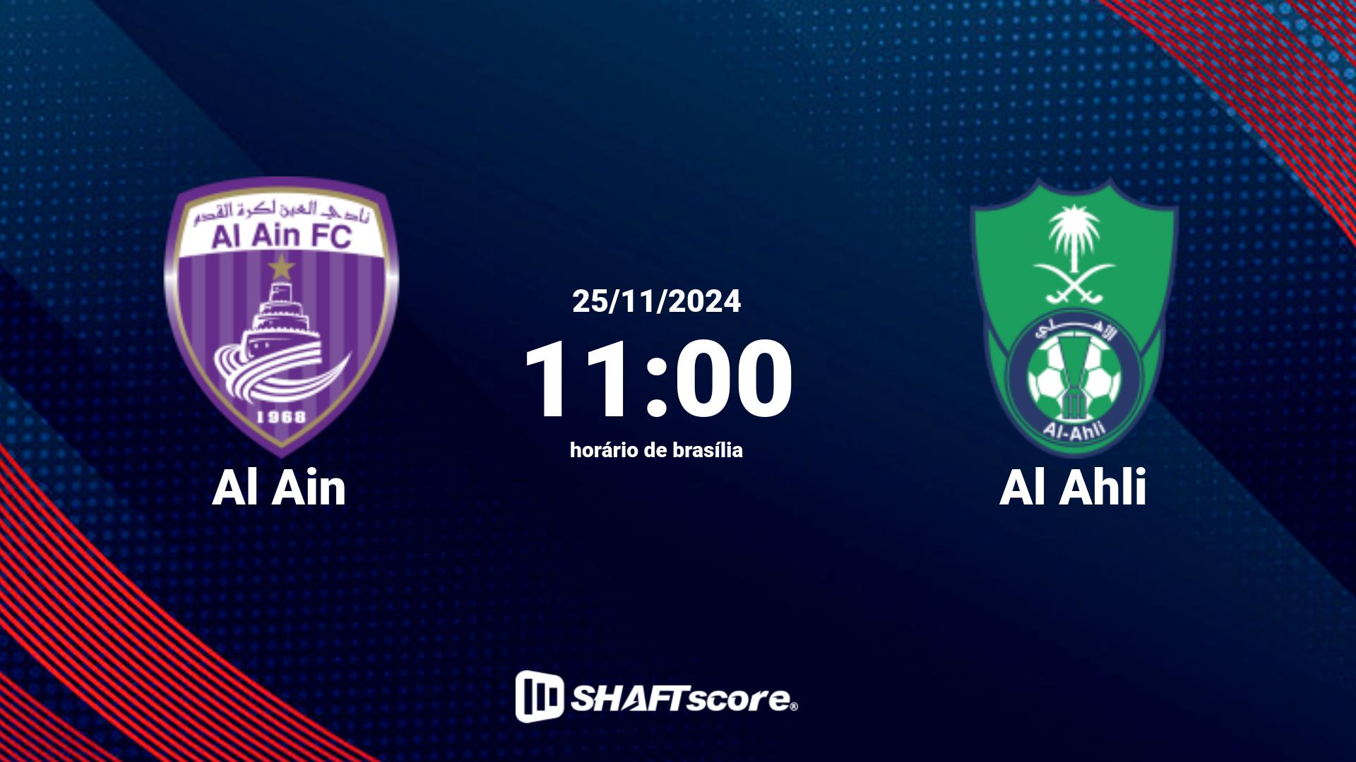 Estatísticas do jogo Al Ain vs Al Ahli 25.11 11:00