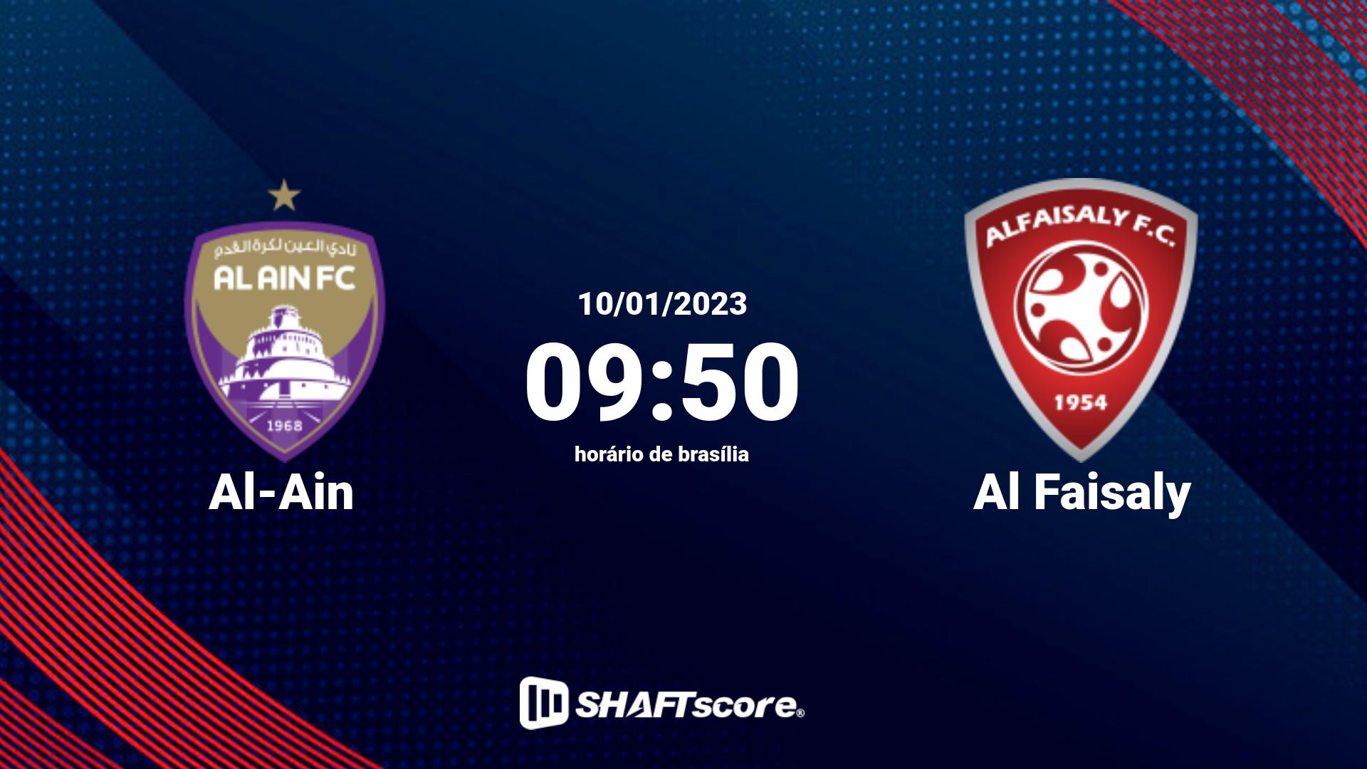 Estatísticas do jogo Al-Ain vs Al Faisaly 10.01 09:50