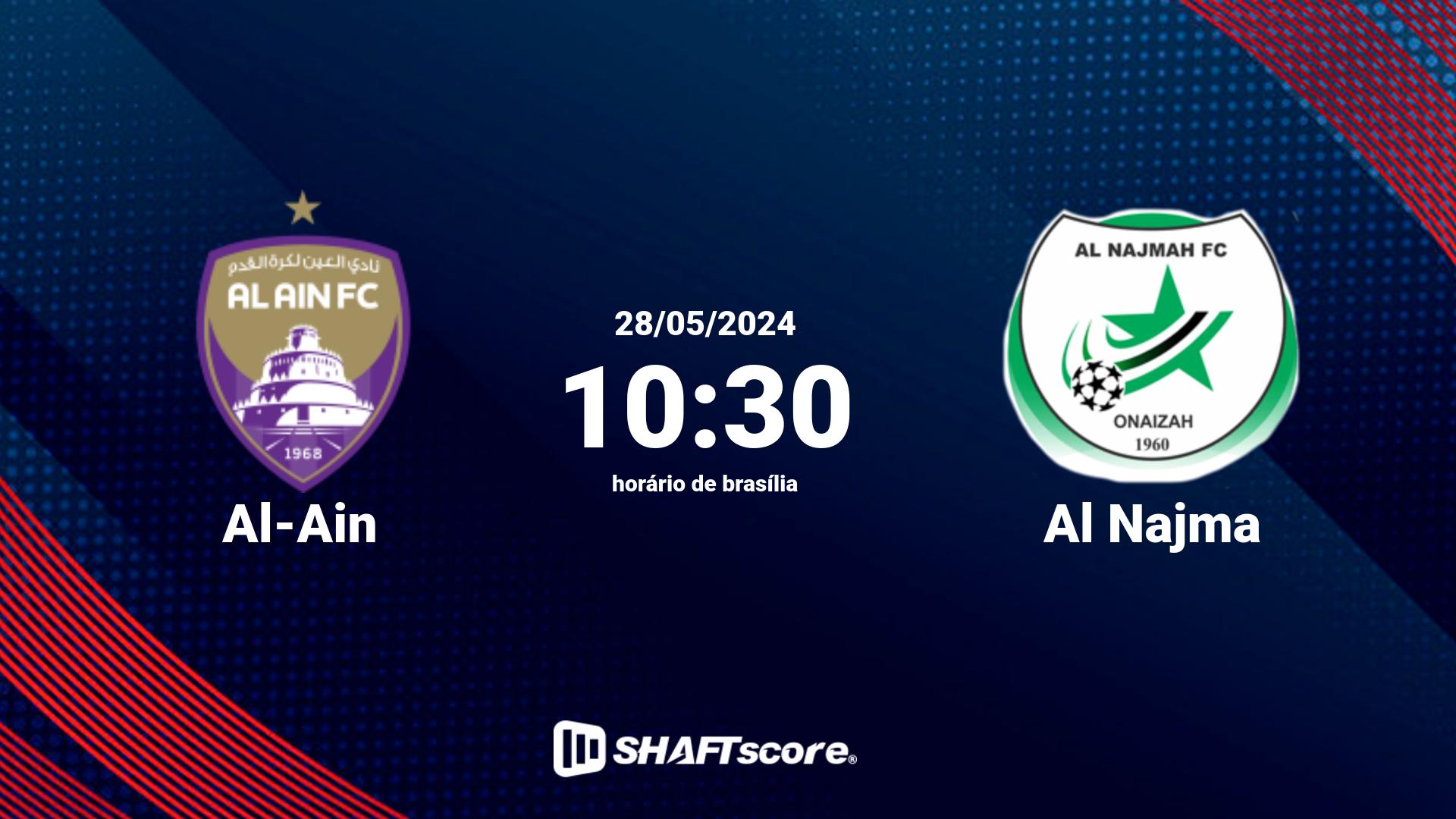 Estatísticas do jogo Al-Ain vs Al Najma 28.05 10:30