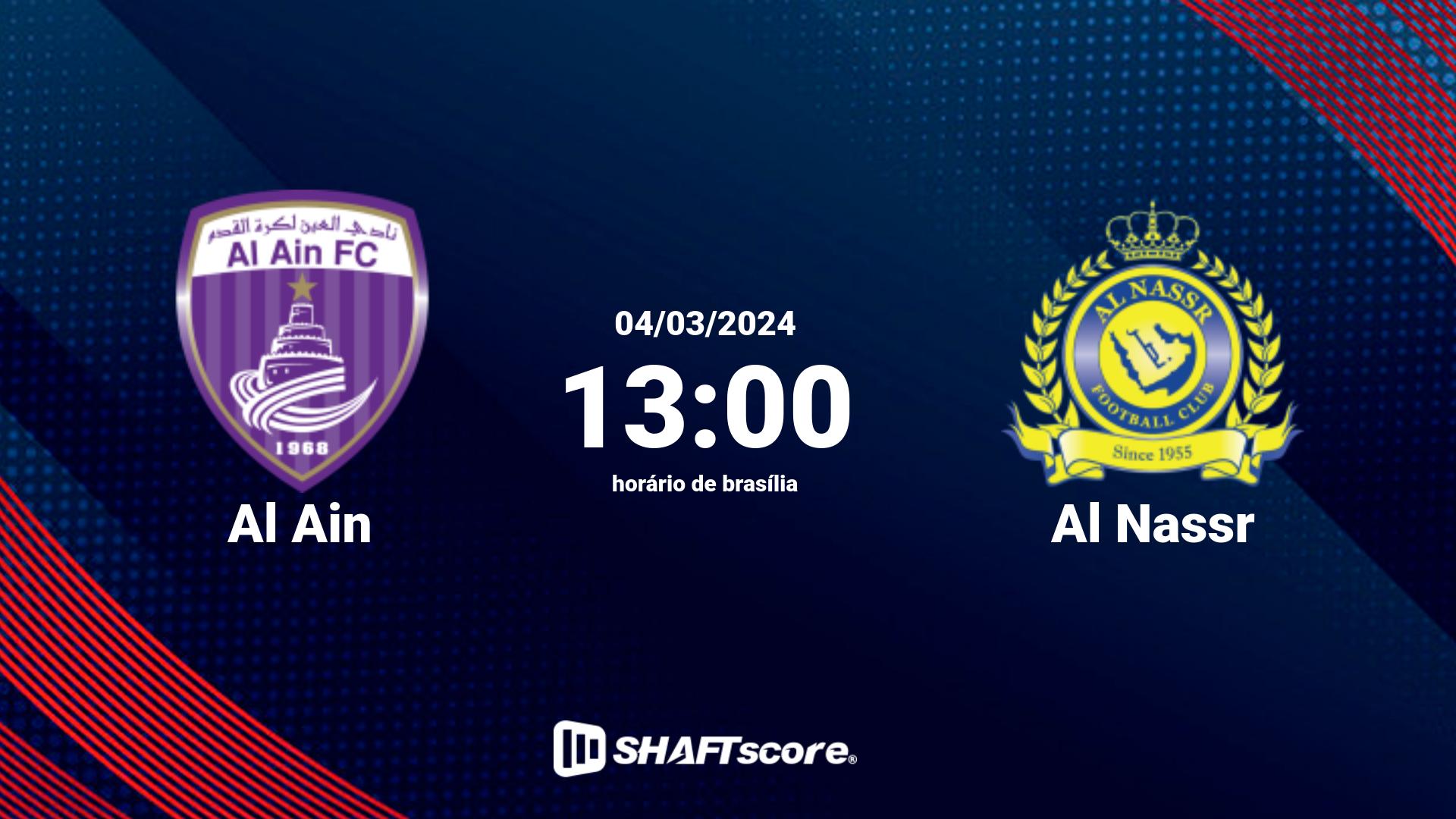 Estatísticas do jogo Al Ain vs Al Nassr 04.03 13:00