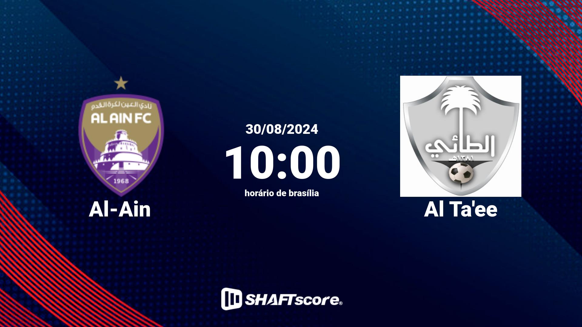 Estatísticas do jogo Al-Ain vs Al Ta'ee 30.08 10:00