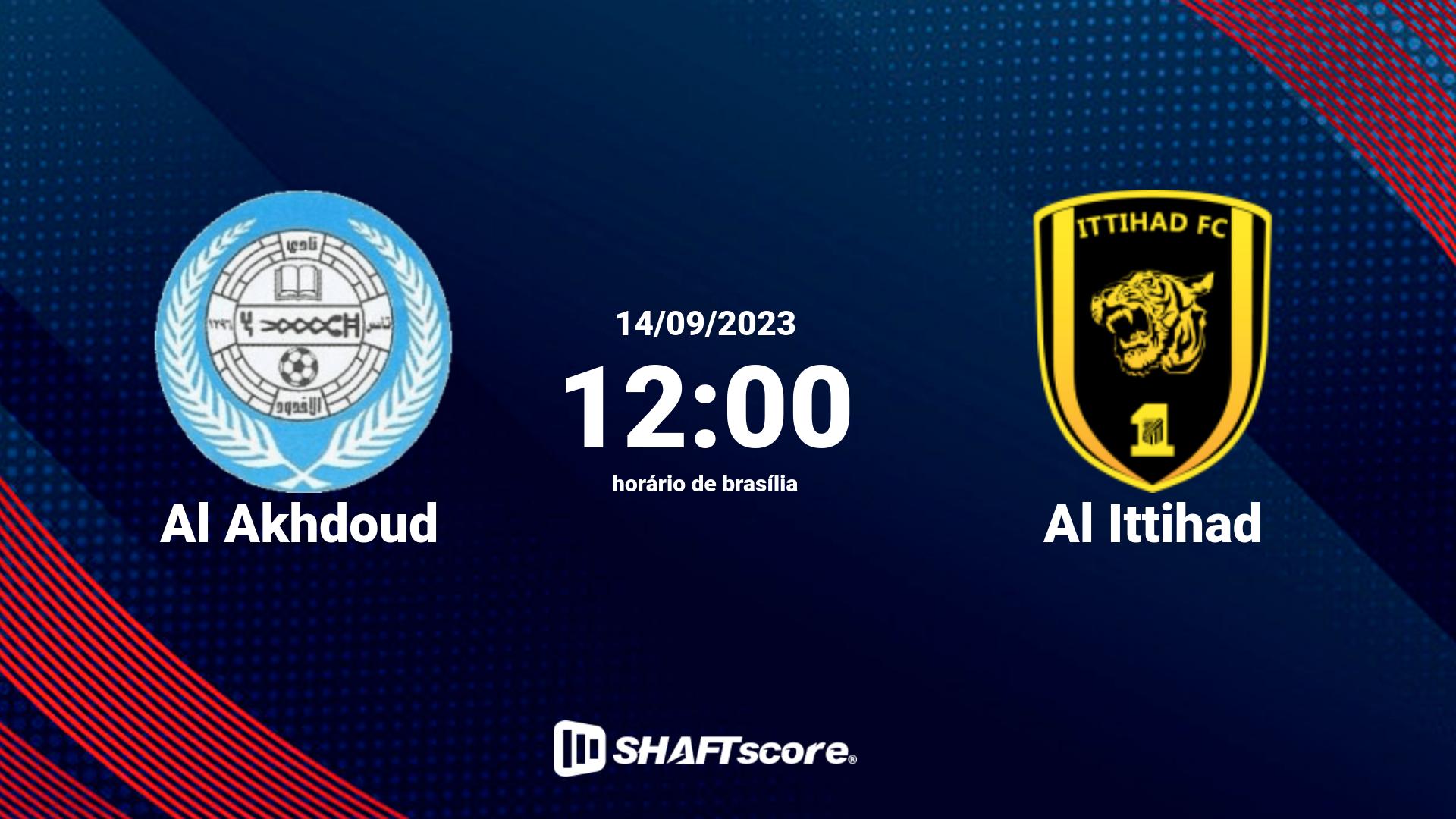 Estatísticas do jogo Al Akhdoud vs Al Ittihad 14.09 12:00