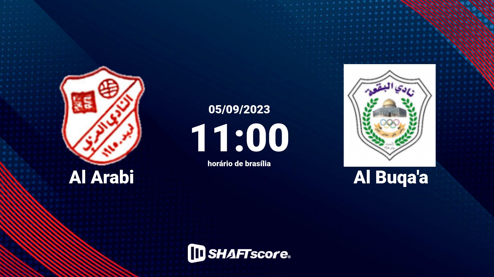 Estatísticas do jogo Al Arabi vs Al Buqa'a 05.09 11:00