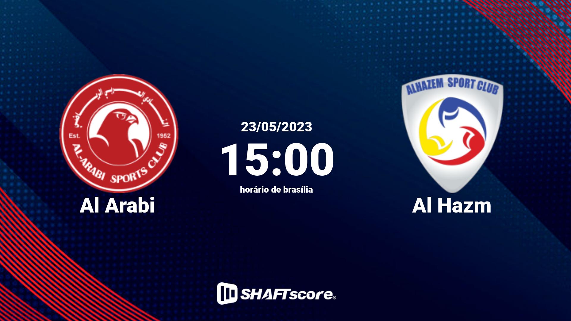 Estatísticas do jogo Al Arabi vs Al Hazm 23.05 15:00