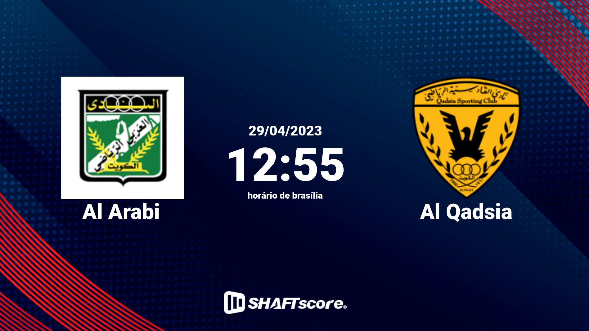 Estatísticas do jogo Al Arabi vs Al Qadsia 29.04 12:55