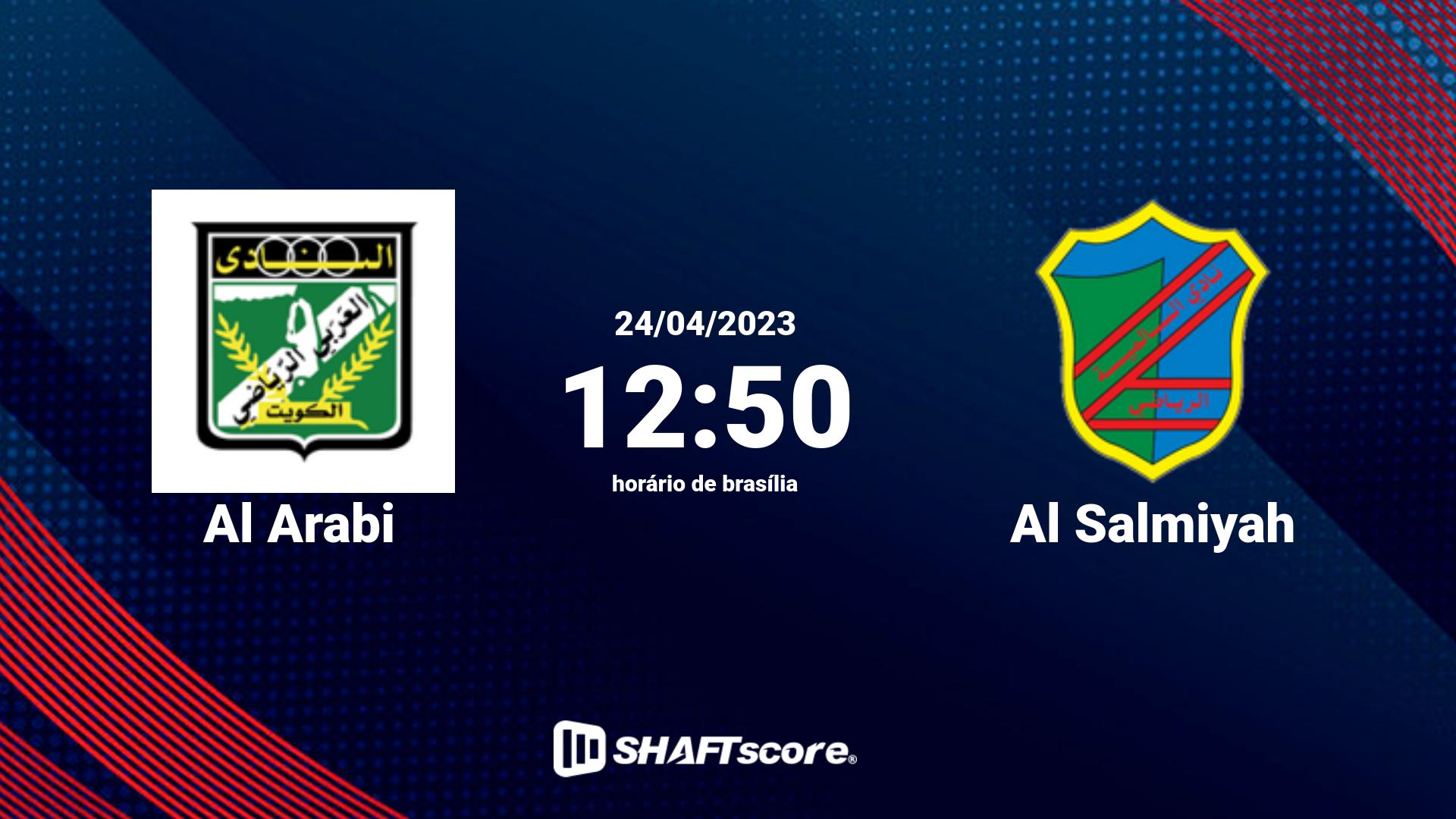 Estatísticas do jogo Al Arabi vs Al Salmiyah 24.04 12:50