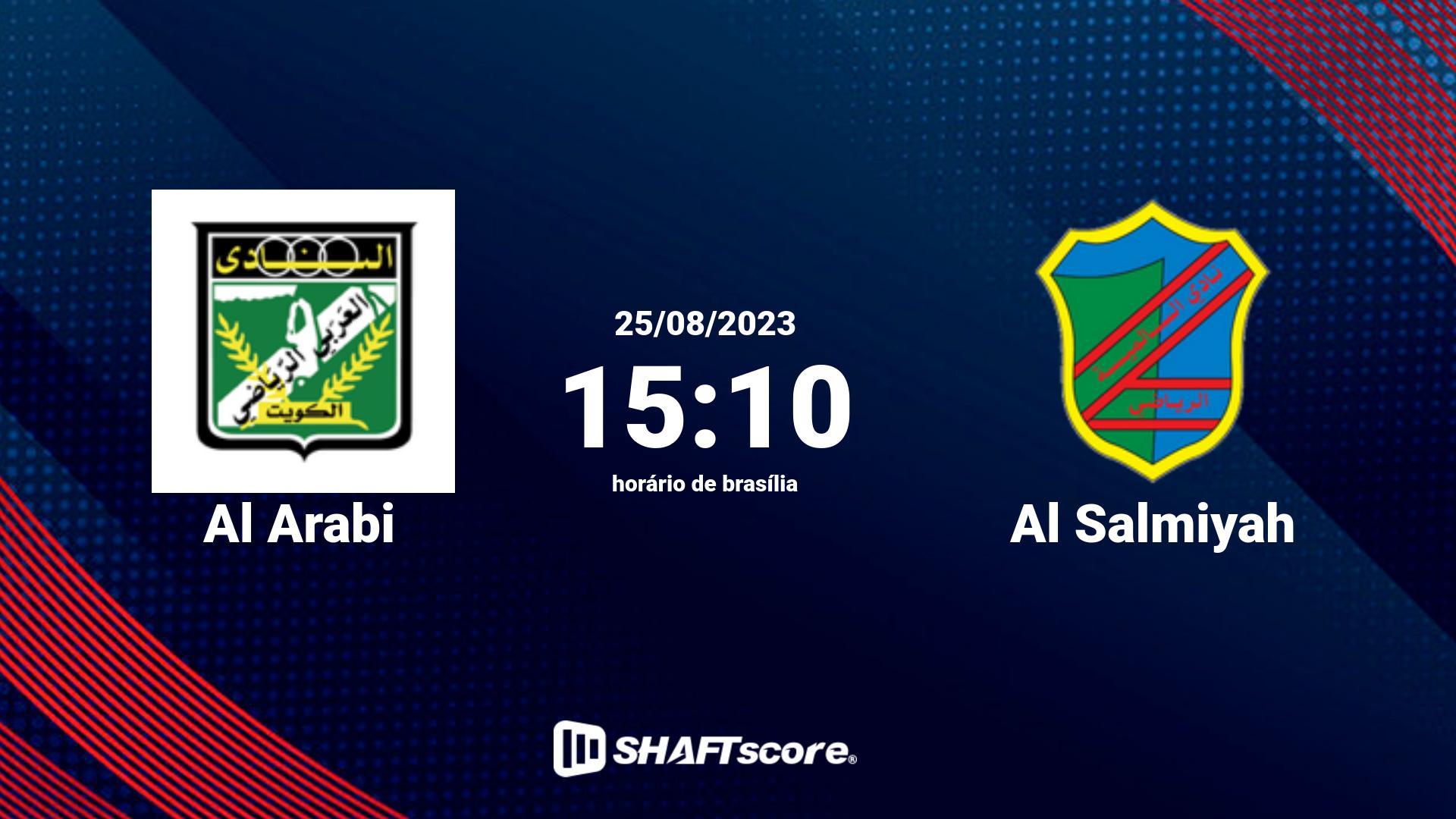 Estatísticas do jogo Al Arabi vs Al Salmiyah 25.08 15:10