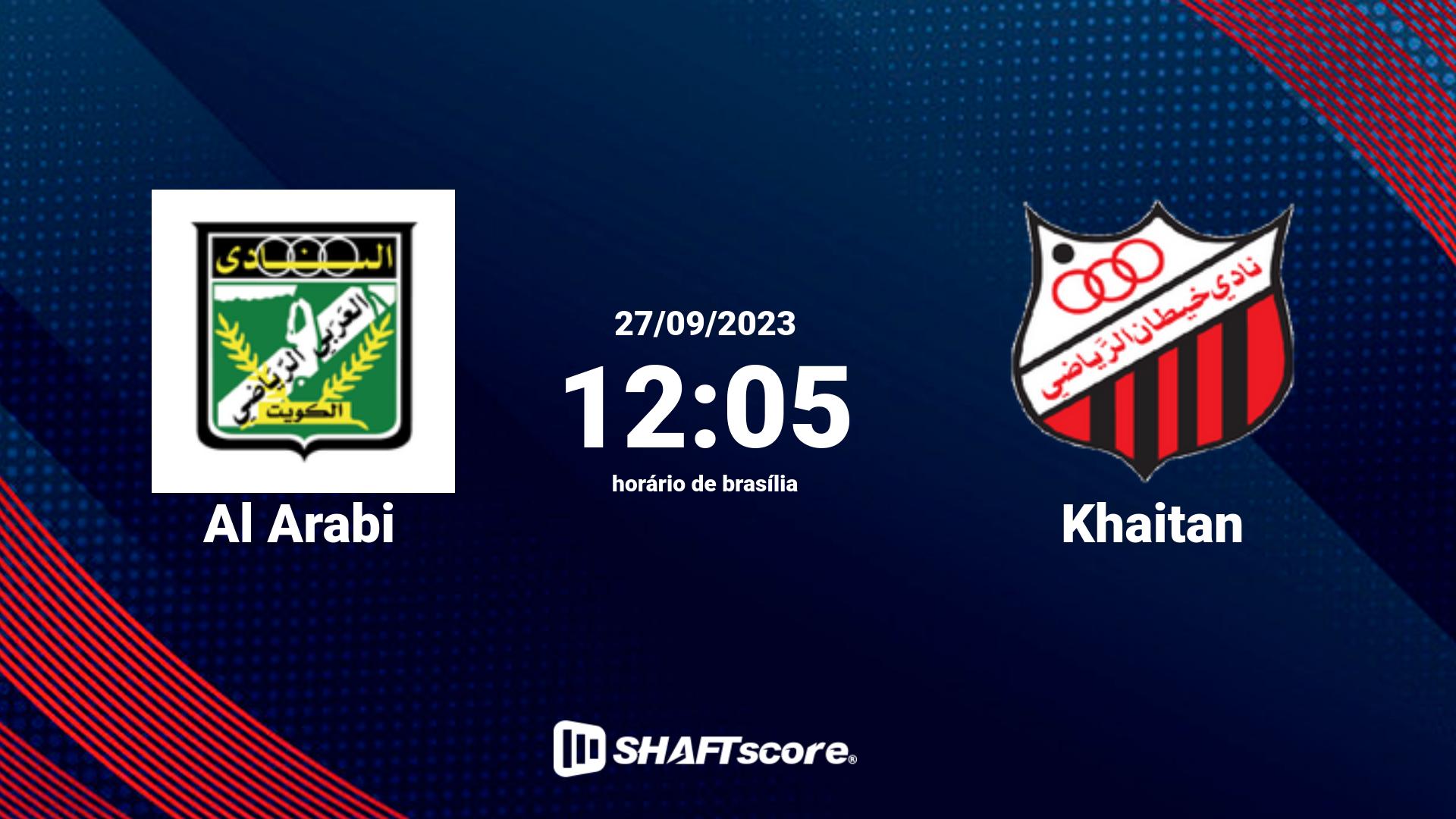 Estatísticas do jogo Al Arabi vs Khaitan 27.09 12:05