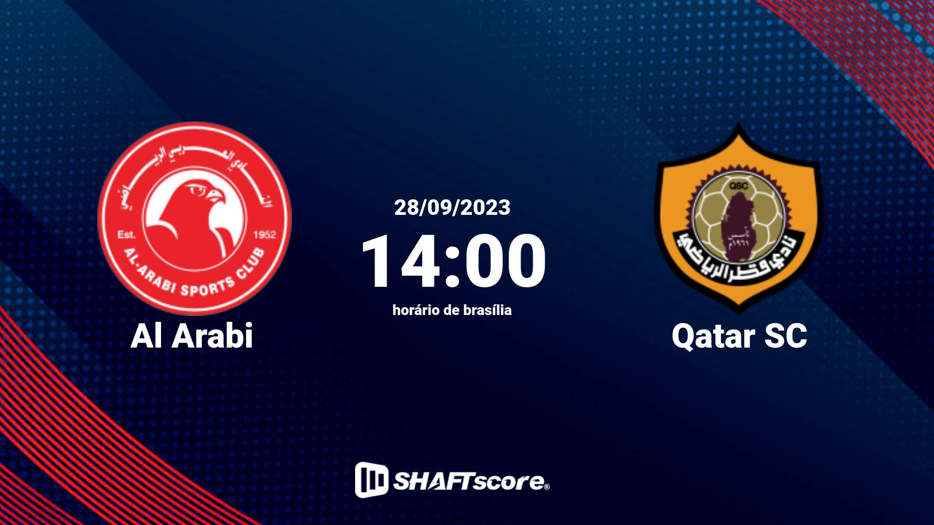 Estatísticas do jogo Al Arabi vs Qatar SC 28.09 14:00