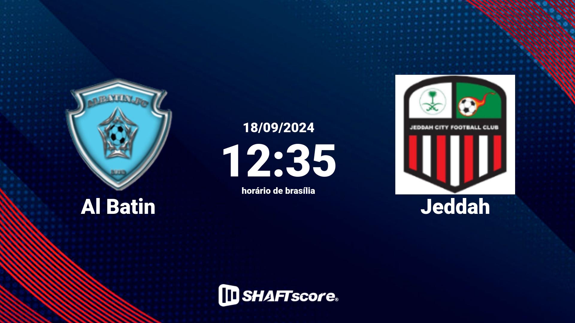 Estatísticas do jogo Al Batin vs Jeddah 18.09 12:35