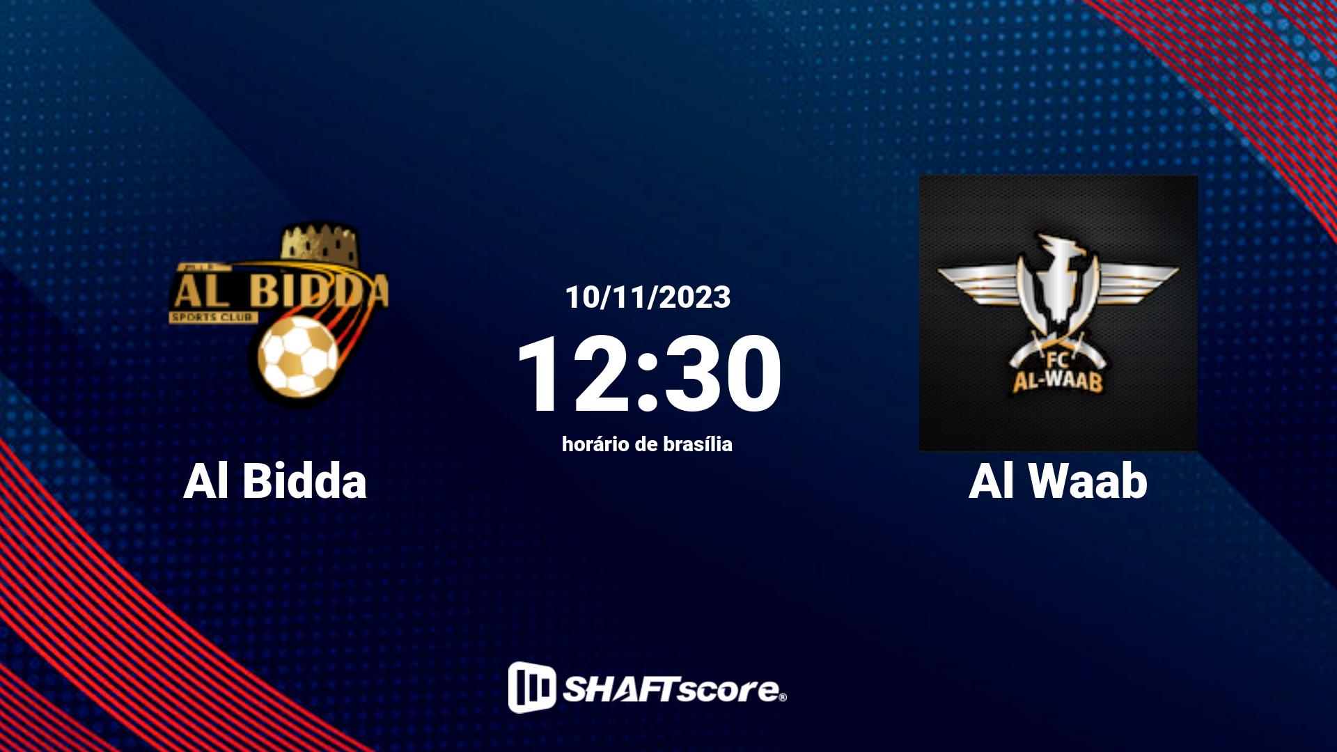 Estatísticas do jogo Al Bidda vs Al Waab 10.11 12:30