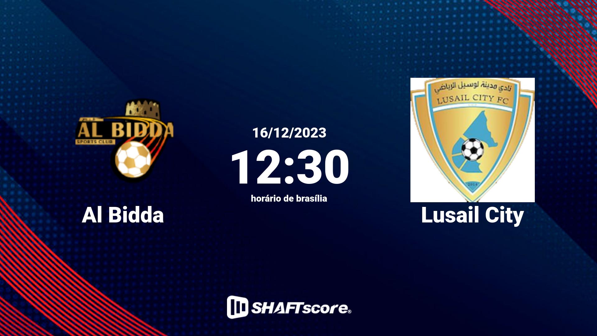 Estatísticas do jogo Al Bidda vs Lusail City 16.12 12:30