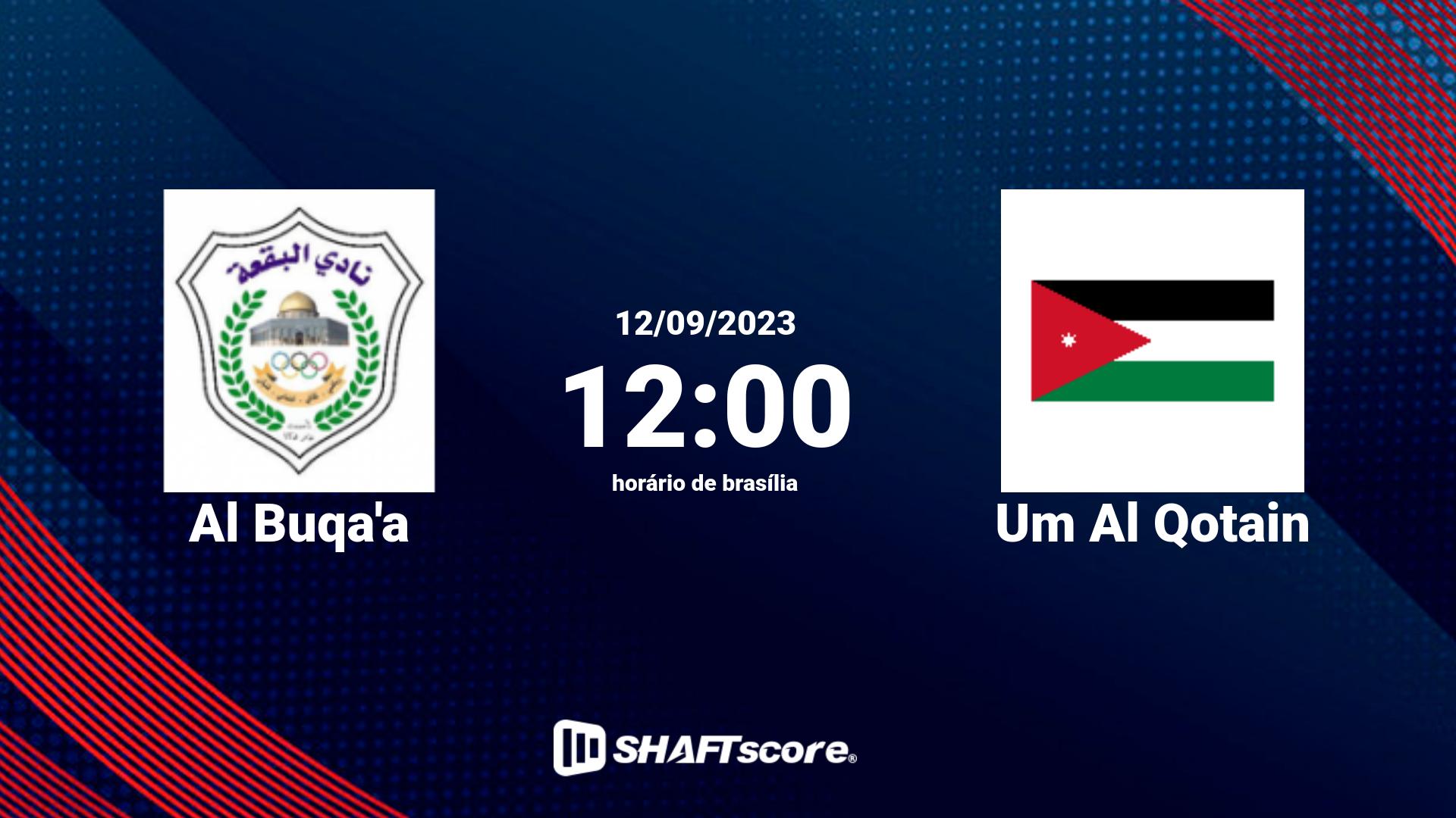 Estatísticas do jogo Al Buqa'a vs Um Al Qotain 12.09 12:00