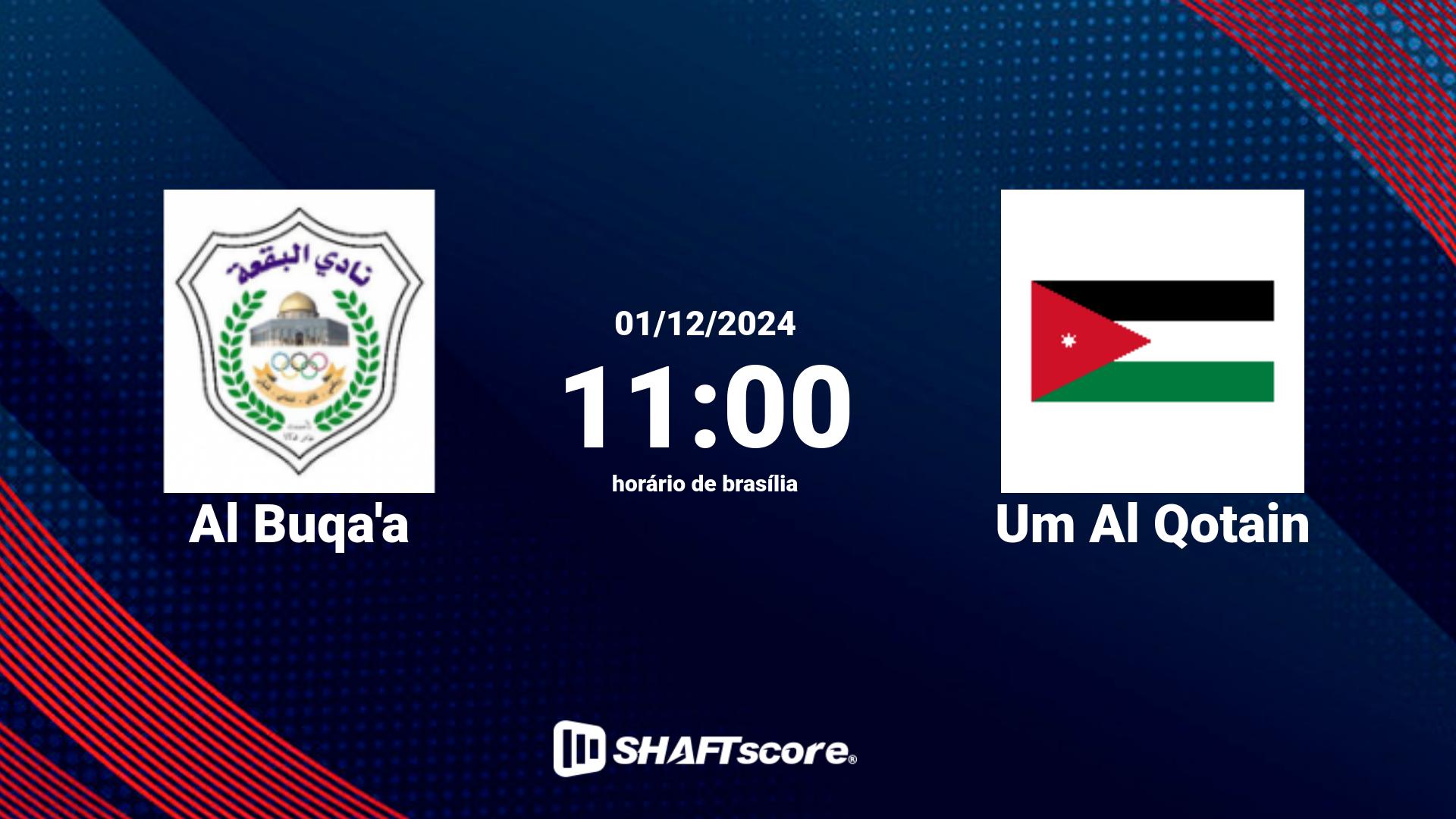 Estatísticas do jogo Al Buqa'a vs Um Al Qotain 01.12 11:00