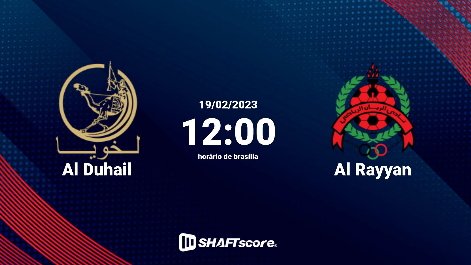 Estatísticas do jogo Al Duhail vs Al Rayyan 19.02 12:00