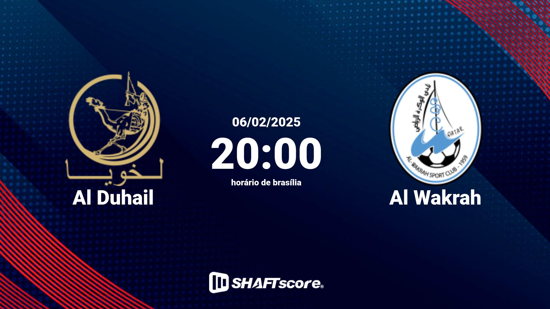 Estatísticas do jogo Al Duhail vs Al Wakrah 06.02 20:00