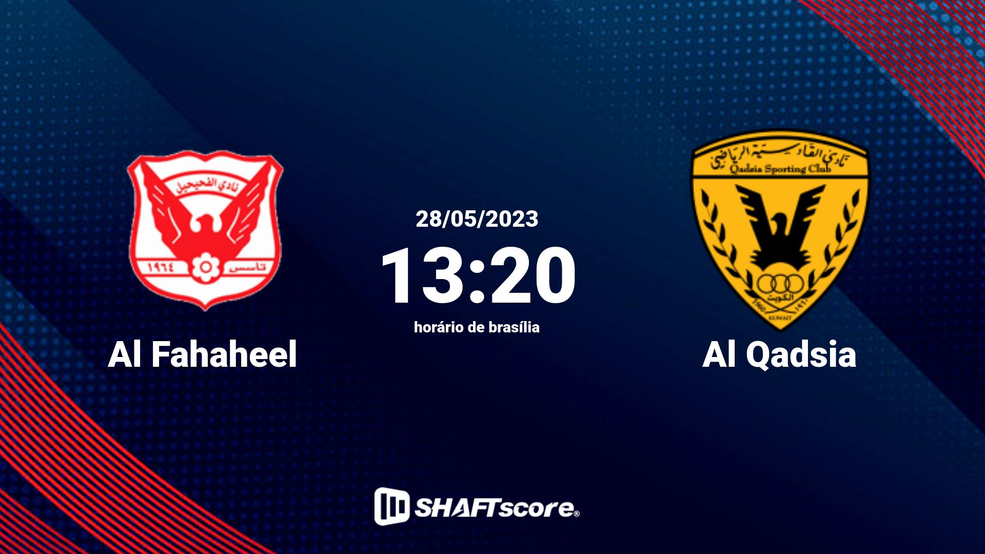 Estatísticas do jogo Al Fahaheel vs Al Qadsia 28.05 13:20