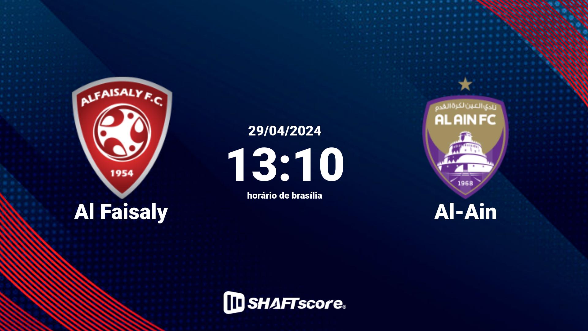 Estatísticas do jogo Al Faisaly vs Al-Ain 29.04 13:10