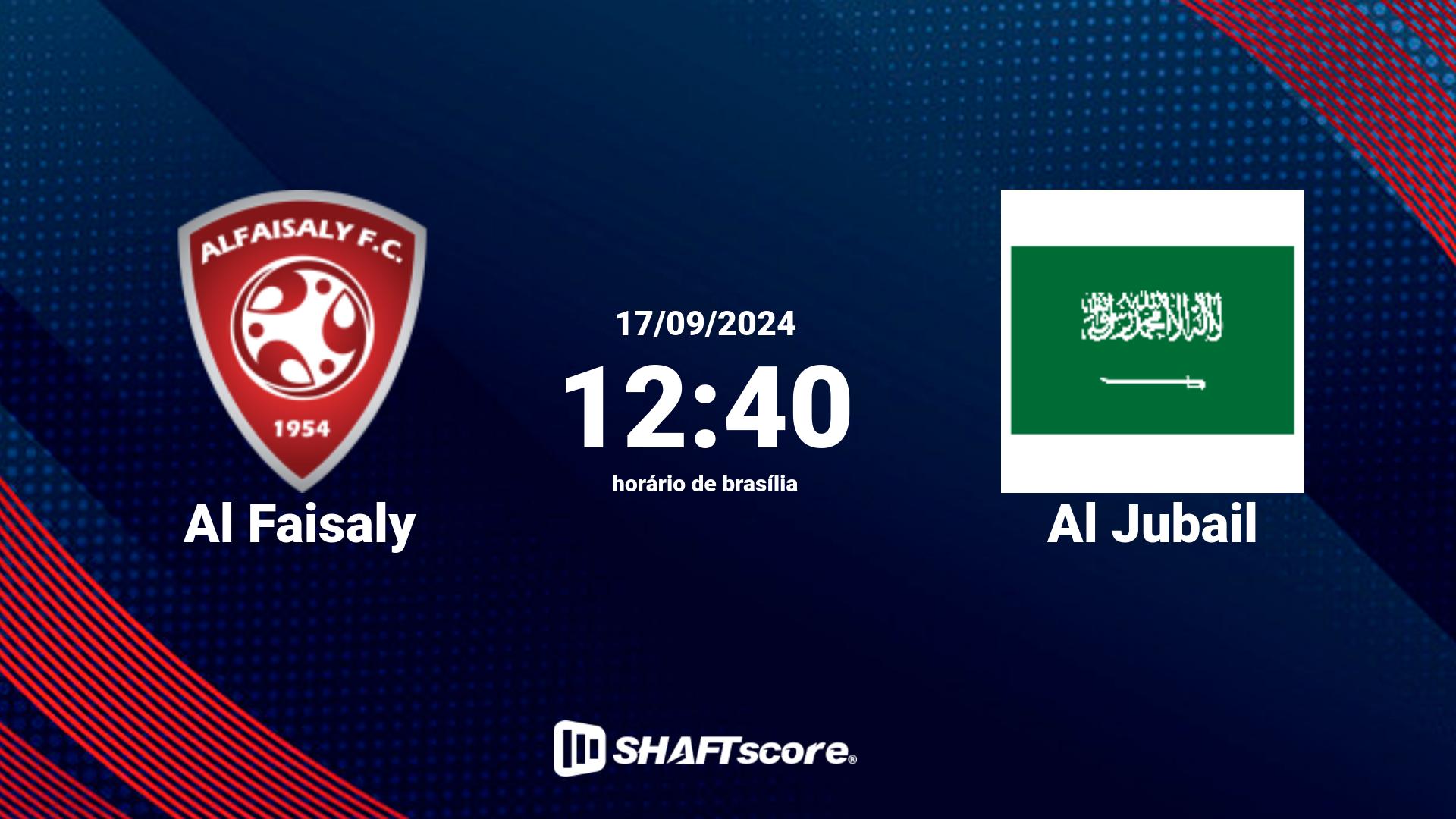 Estatísticas do jogo Al Faisaly vs Al Jubail 17.09 12:40