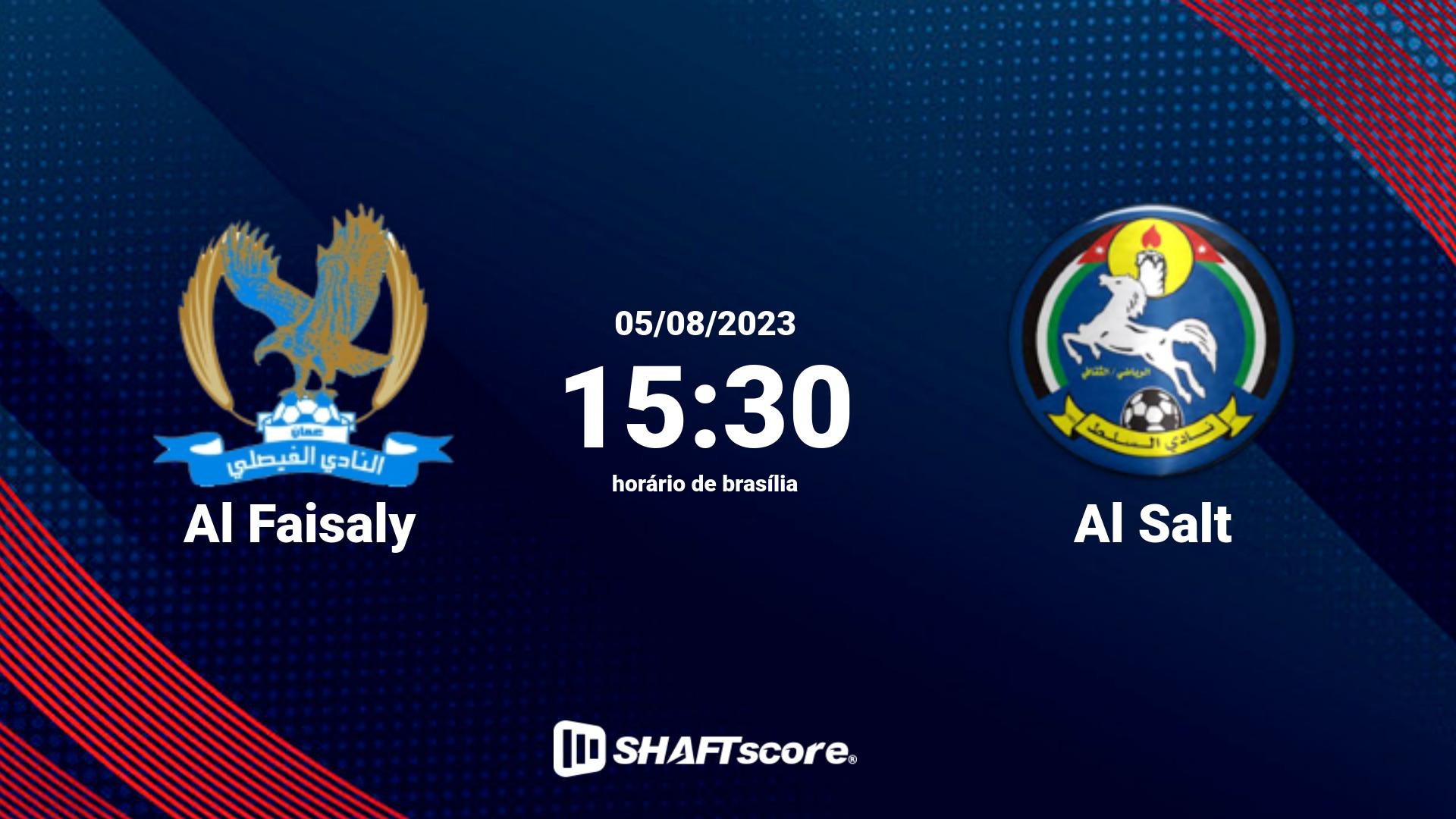 Estatísticas do jogo Al Faisaly vs Al Salt 05.08 15:30