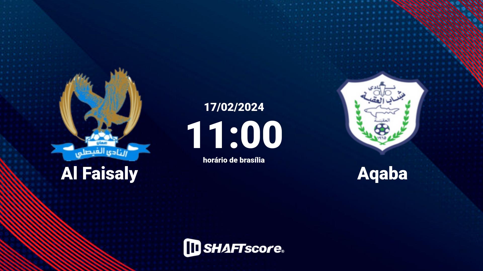 Estatísticas do jogo Al Faisaly vs Aqaba 17.02 11:00