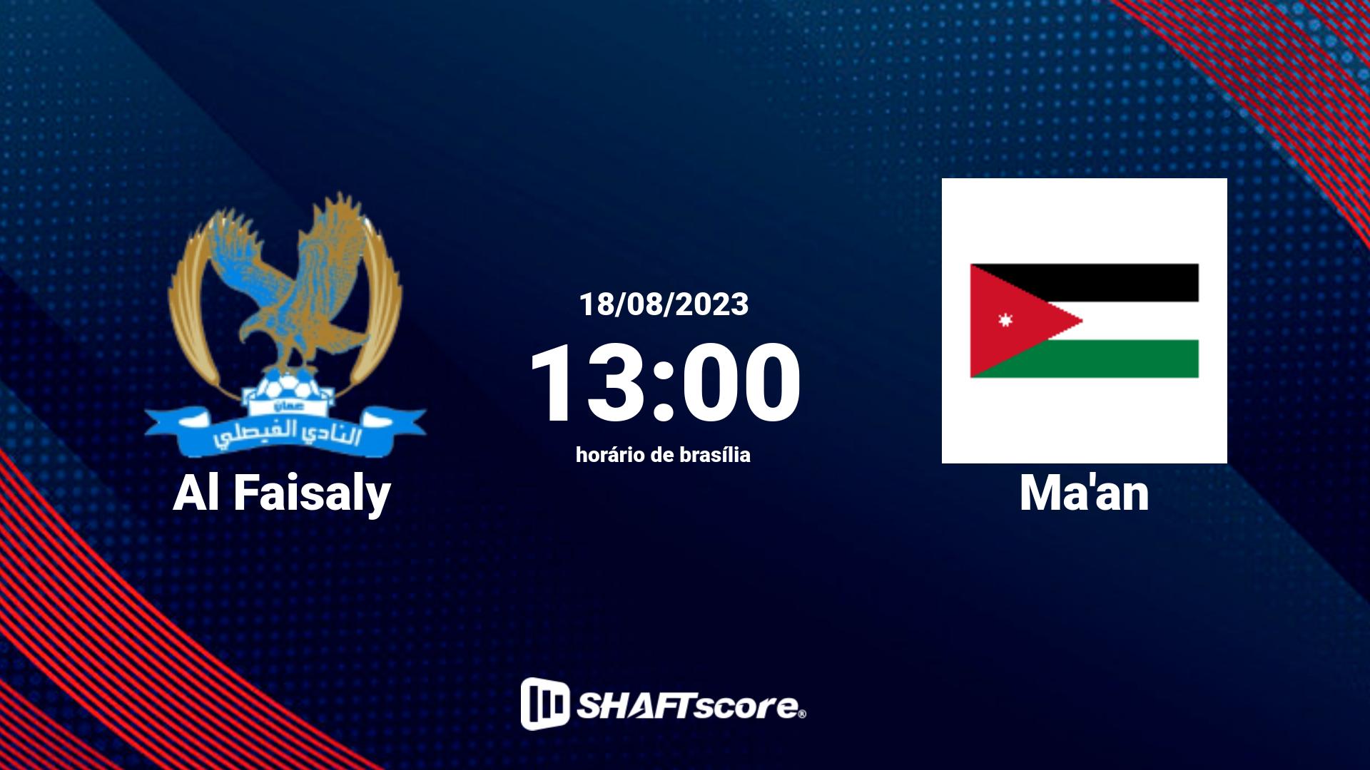 Estatísticas do jogo Al Faisaly vs Ma'an 18.08 13:00