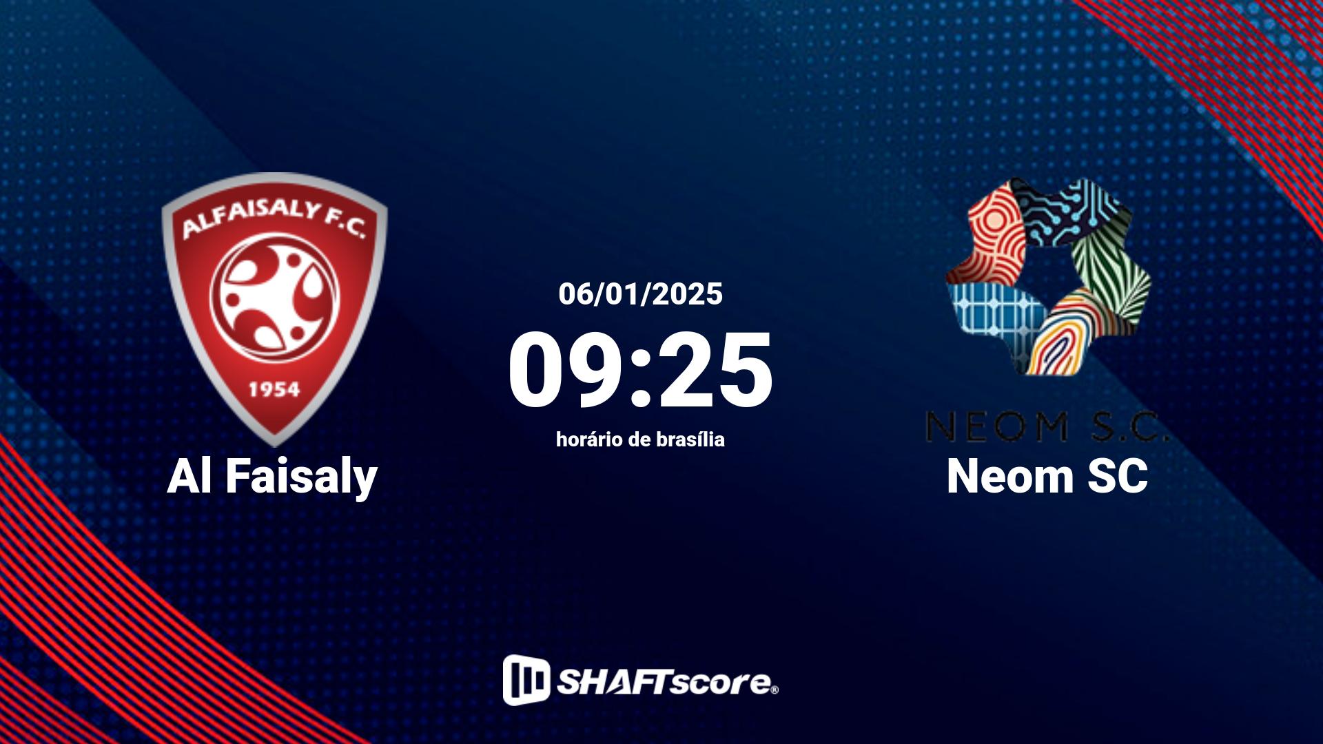 Estatísticas do jogo Al Faisaly vs Neom SC 06.01 09:25