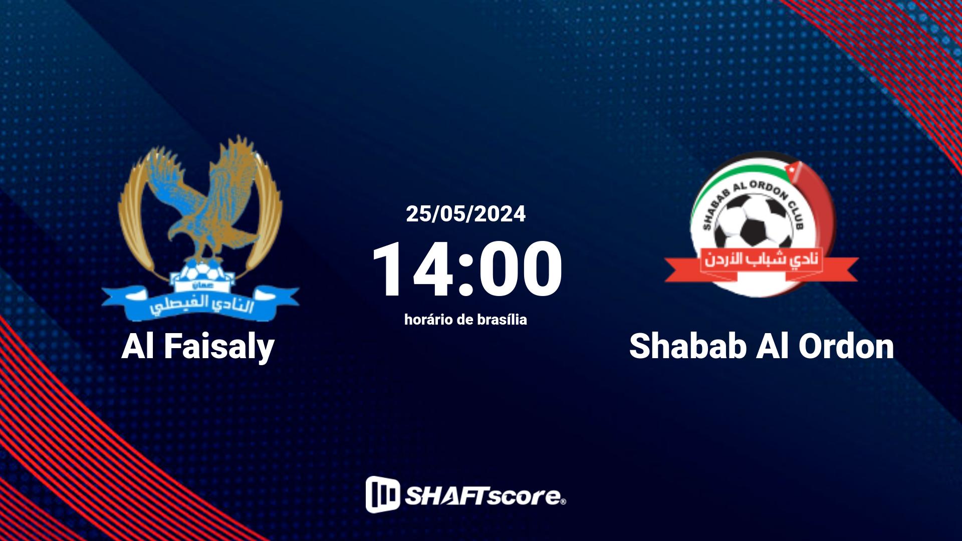 Estatísticas do jogo Al Faisaly vs Shabab Al Ordon 25.05 14:00