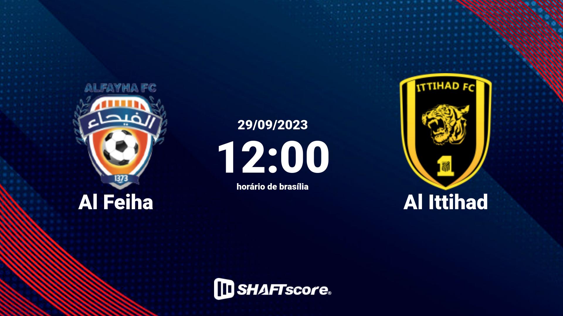 Estatísticas do jogo Al Feiha vs Al Ittihad 29.09 12:00