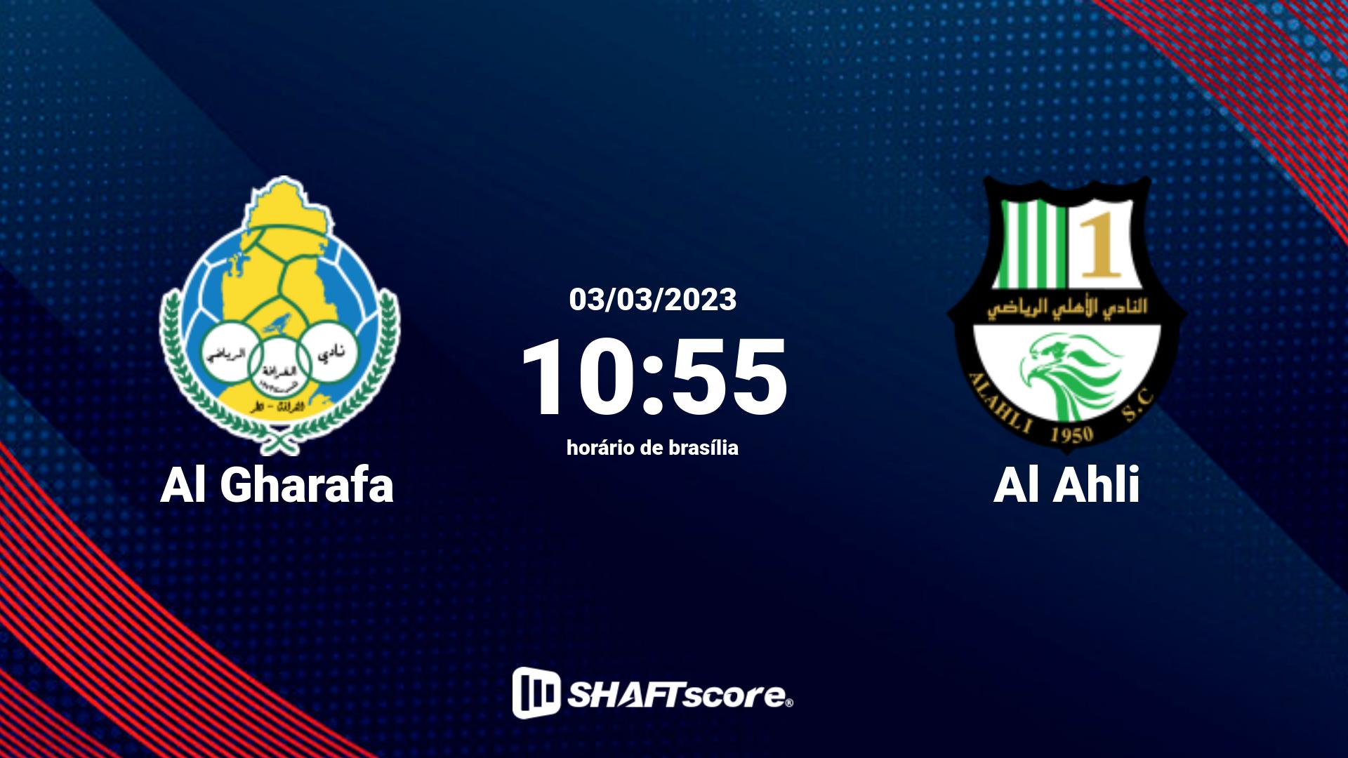 Estatísticas do jogo Al Gharafa vs Al Ahli 03.03 10:55