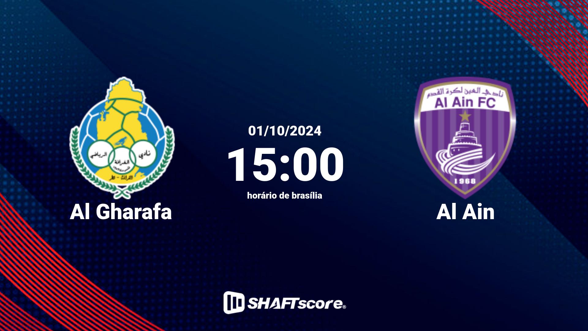 Estatísticas do jogo Al Gharafa vs Al Ain 01.10 15:00