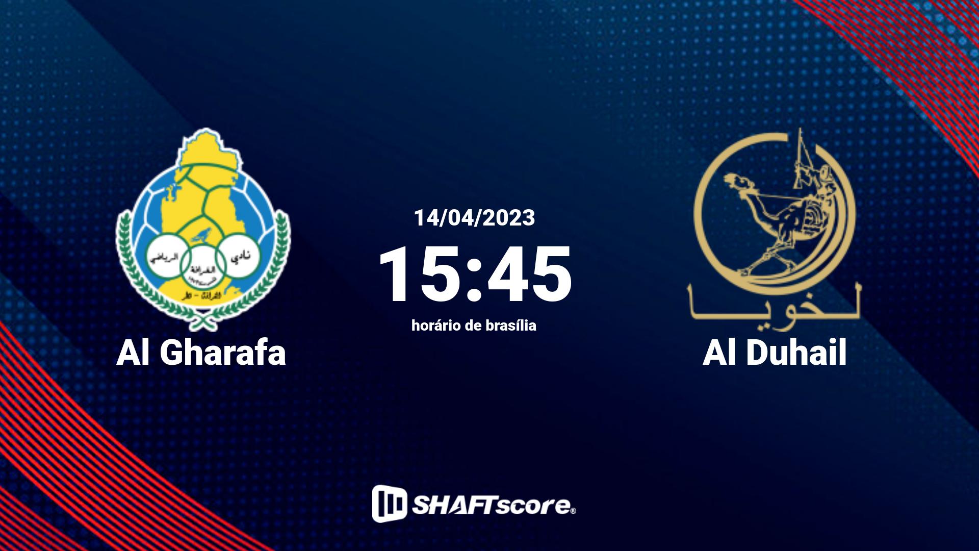 Estatísticas do jogo Al Gharafa vs Al Duhail 14.04 15:45