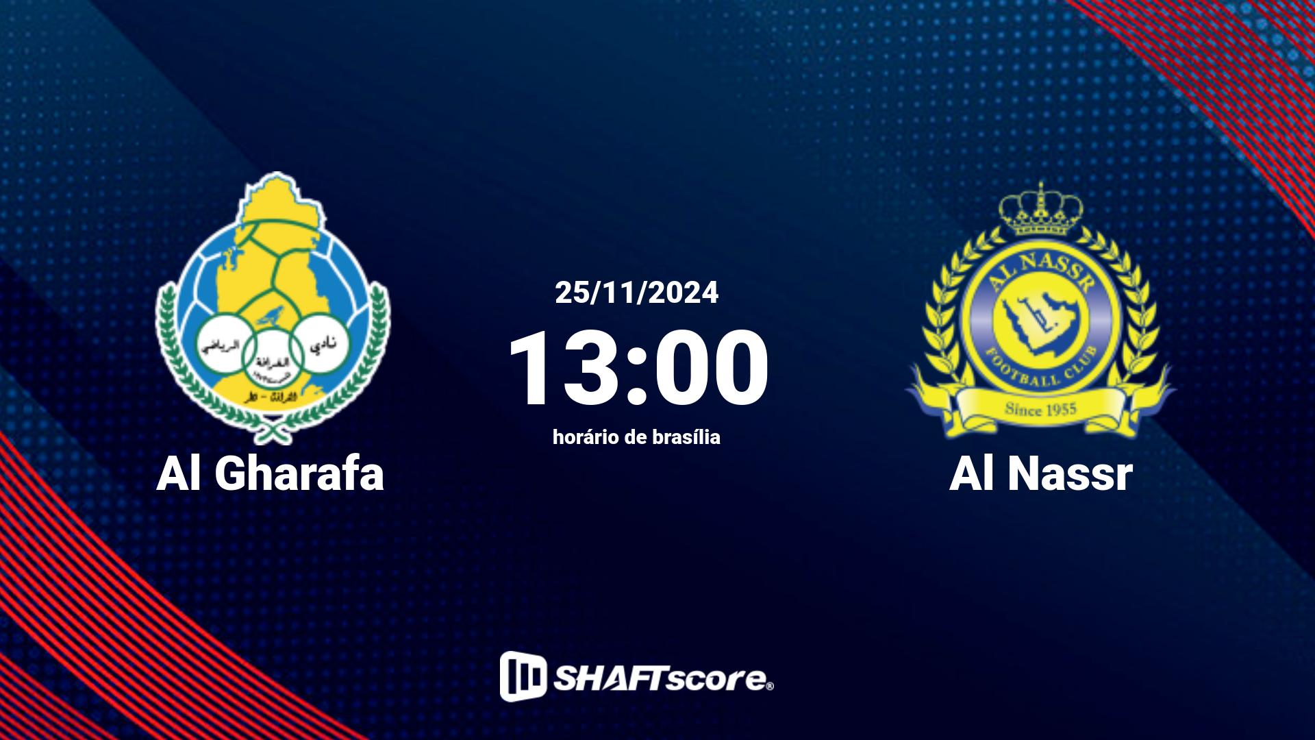 Estatísticas do jogo Al Gharafa vs Al Nassr 25.11 13:00