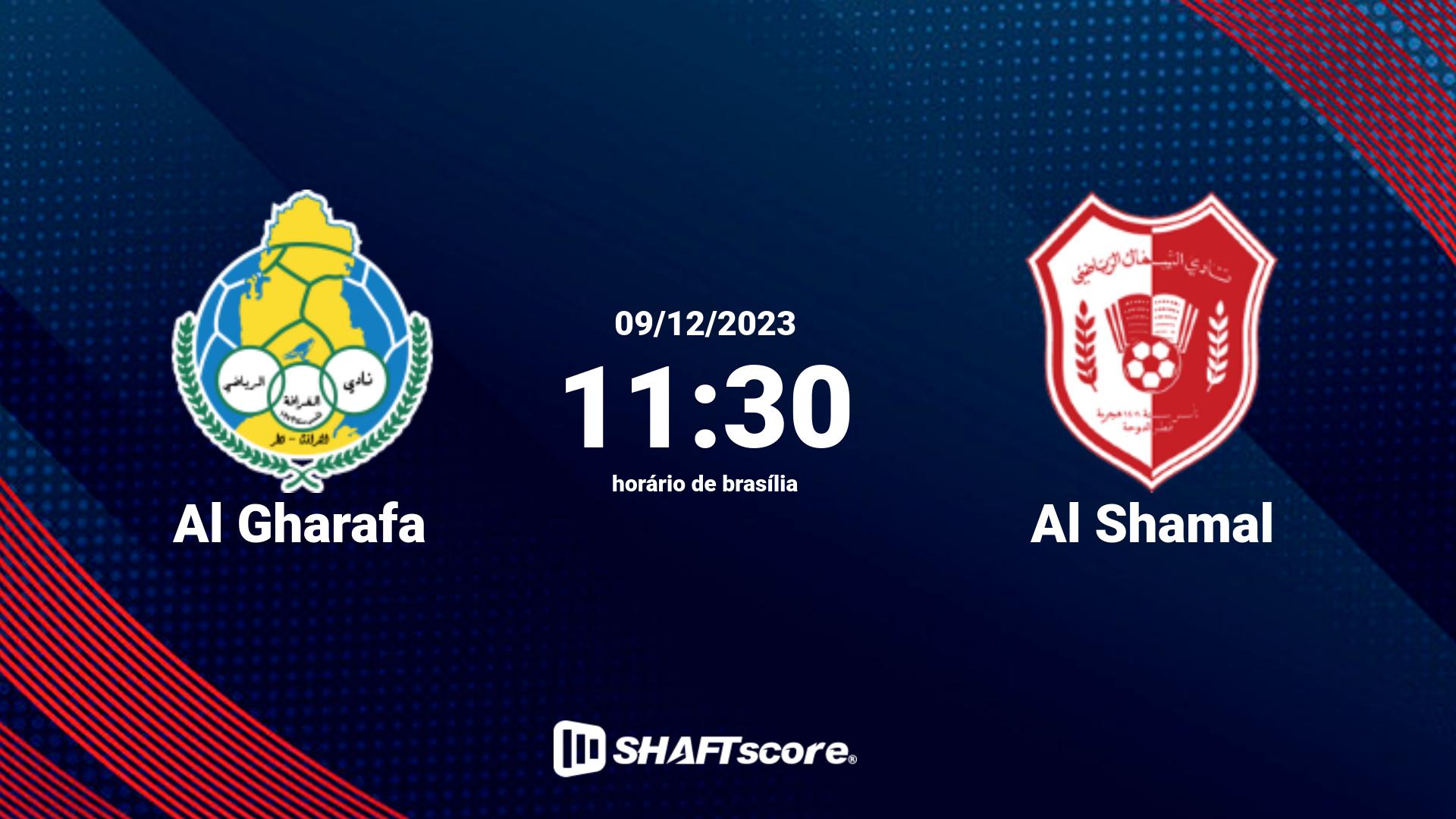 Estatísticas do jogo Al Gharafa vs Al Shamal 09.12 11:30