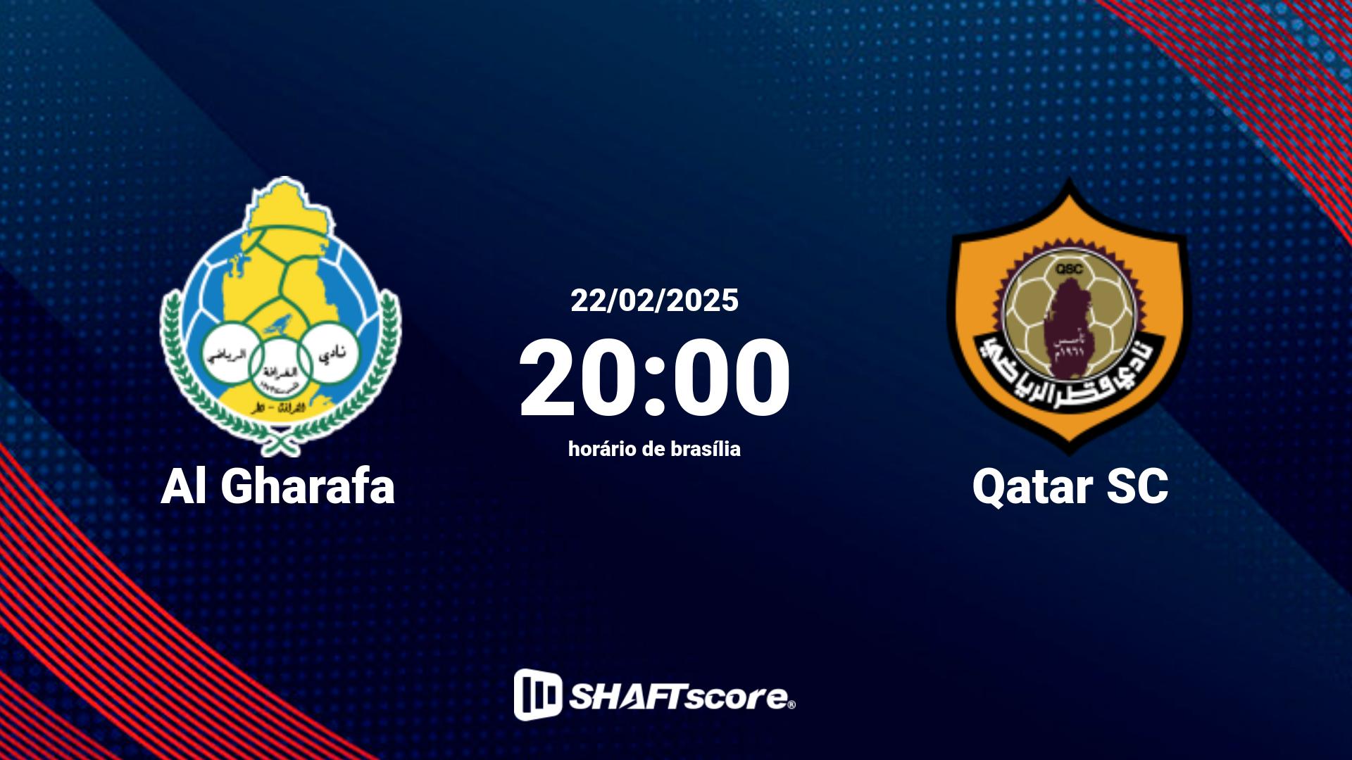 Estatísticas do jogo Al Gharafa vs Qatar SC 22.02 20:00