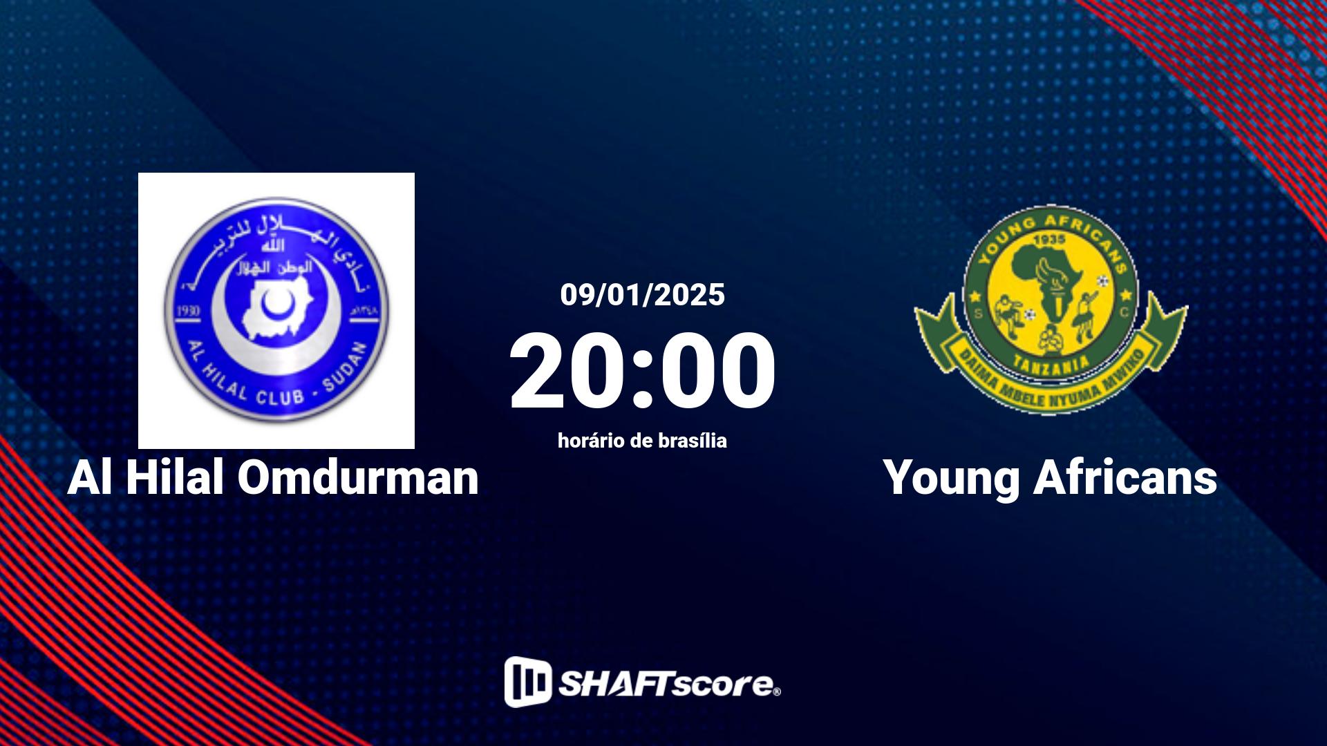 Estatísticas do jogo Al Hilal Omdurman vs Young Africans 09.01 20:00