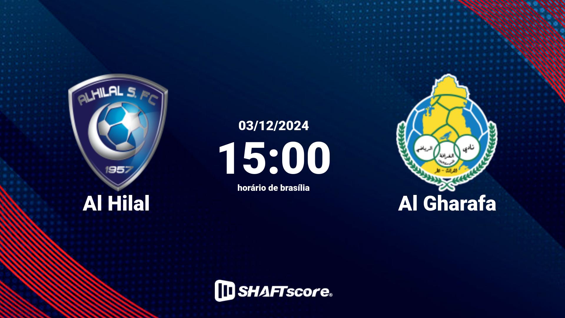 Estatísticas do jogo Al Hilal vs Al Gharafa 03.12 15:00